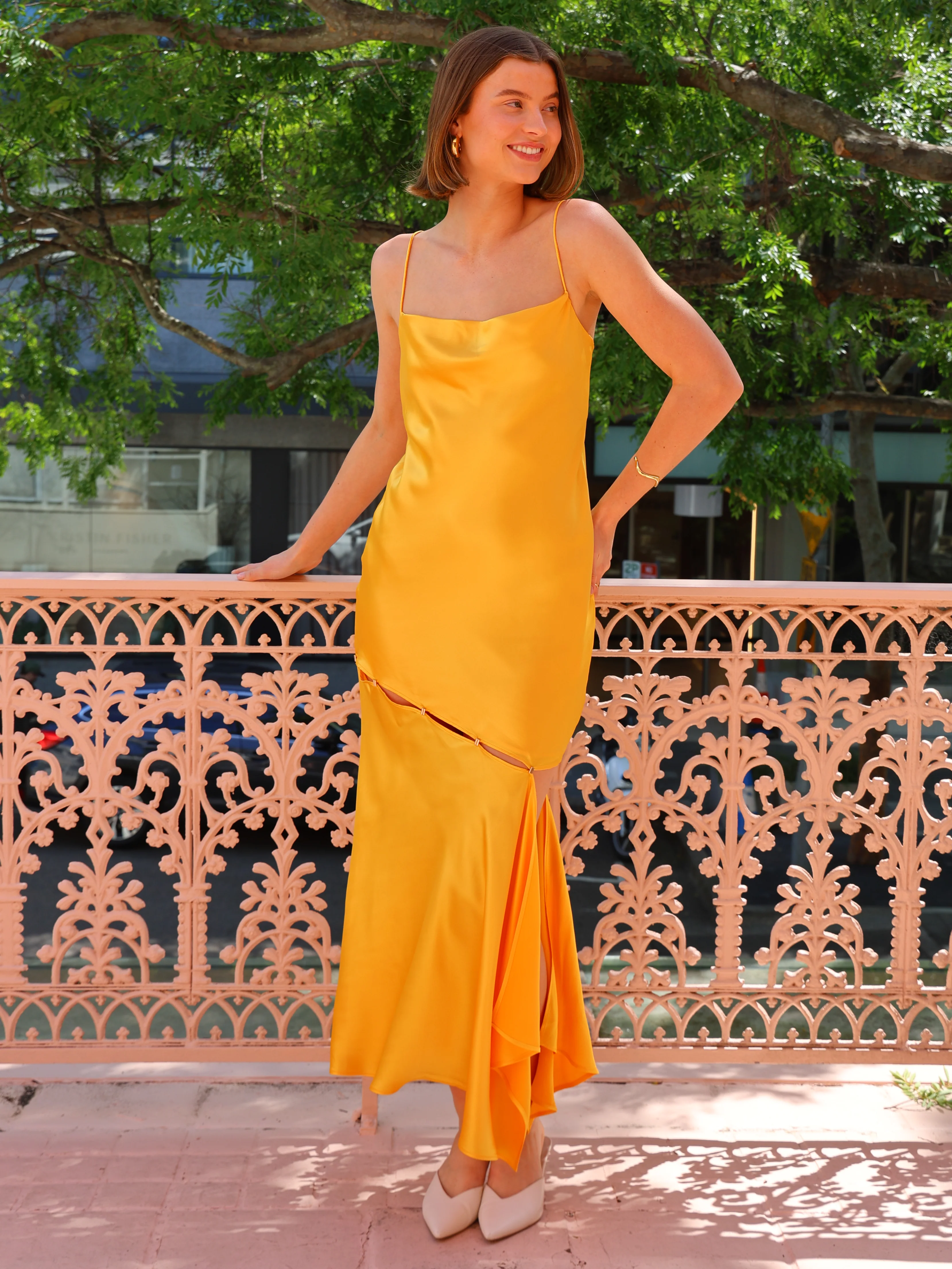 Acler Halewood Maxi Dress in Honey Gold - Image 10