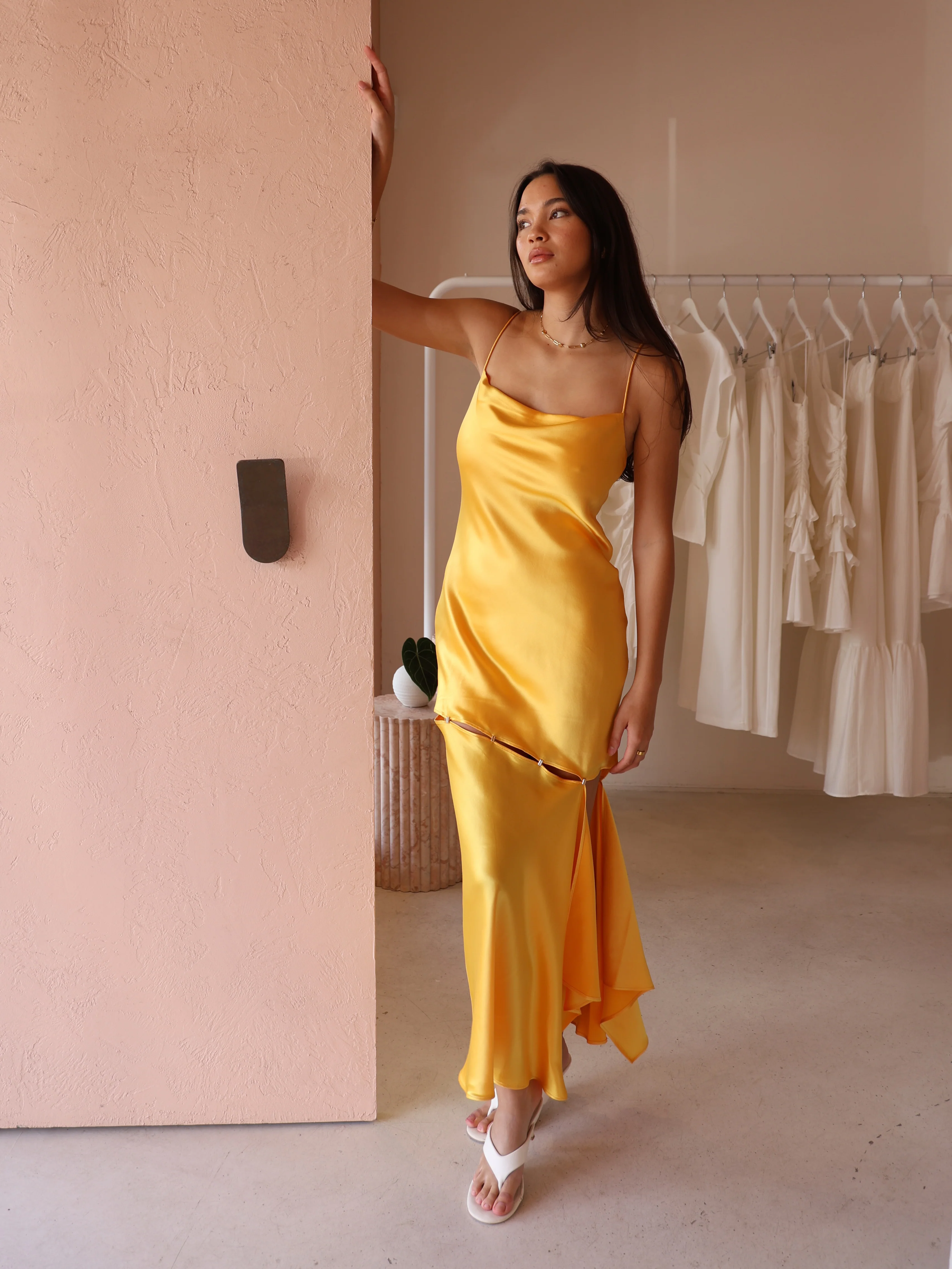 Acler Halewood Maxi Dress in Honey Gold - Image 3