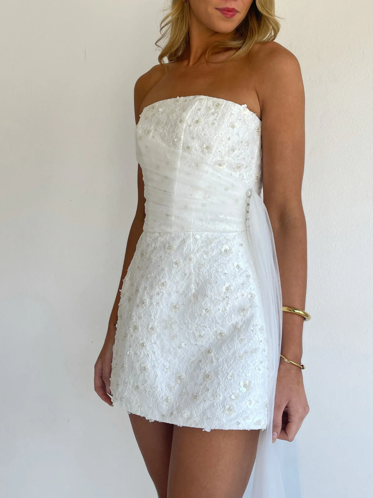 Arley Adeline Mini Dress in Ivory - Image 8