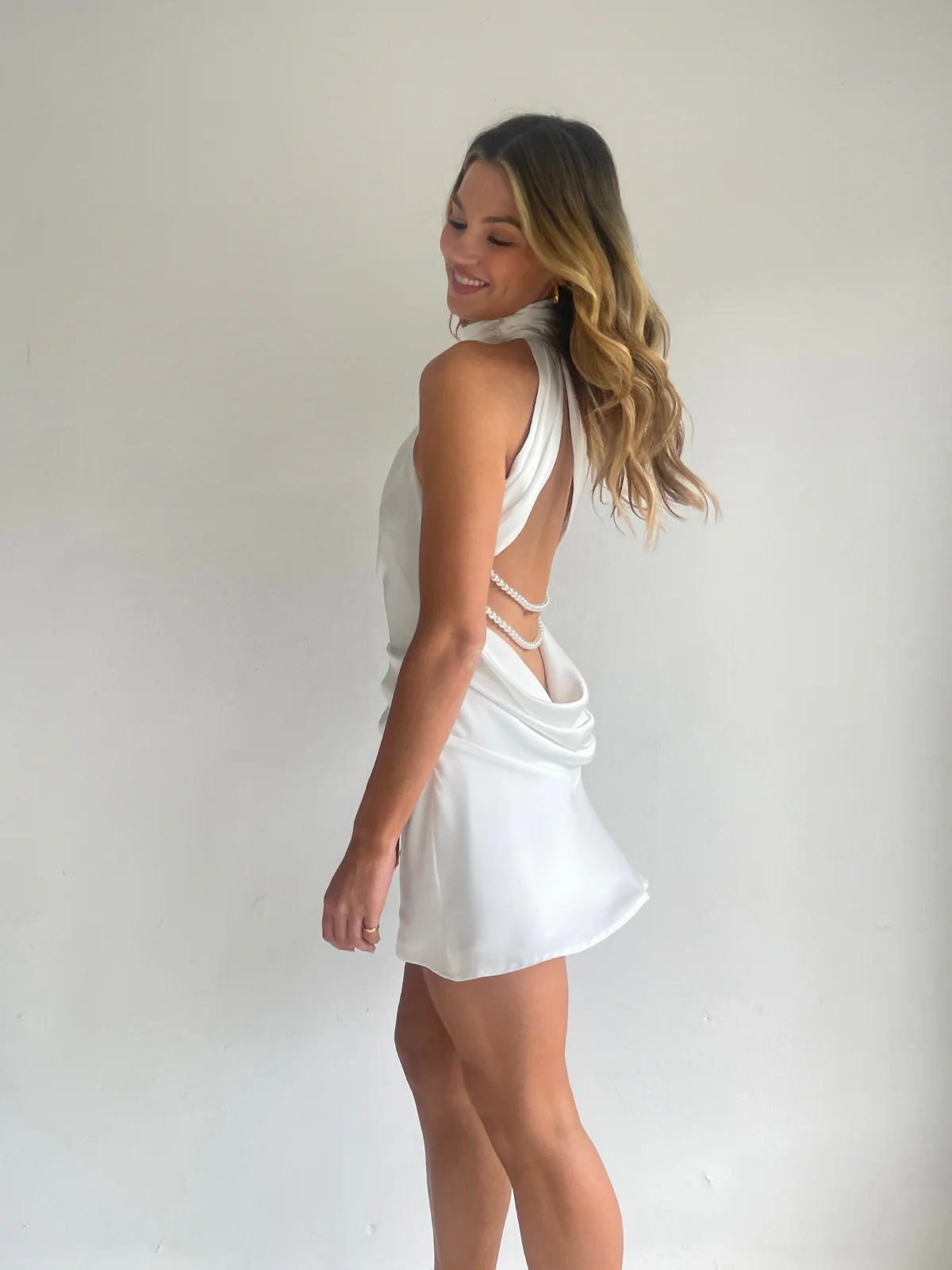 Arley Amaya Mini Dress in Ivory - Image 3