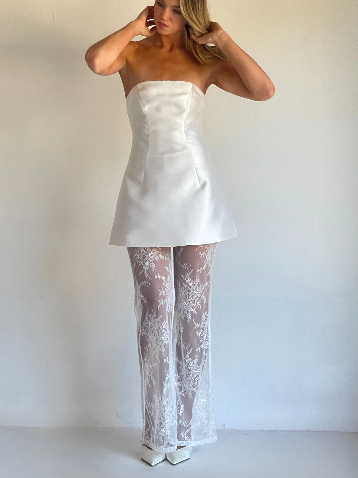 Arley Celeste Mini Dress in Ivory - Image 11