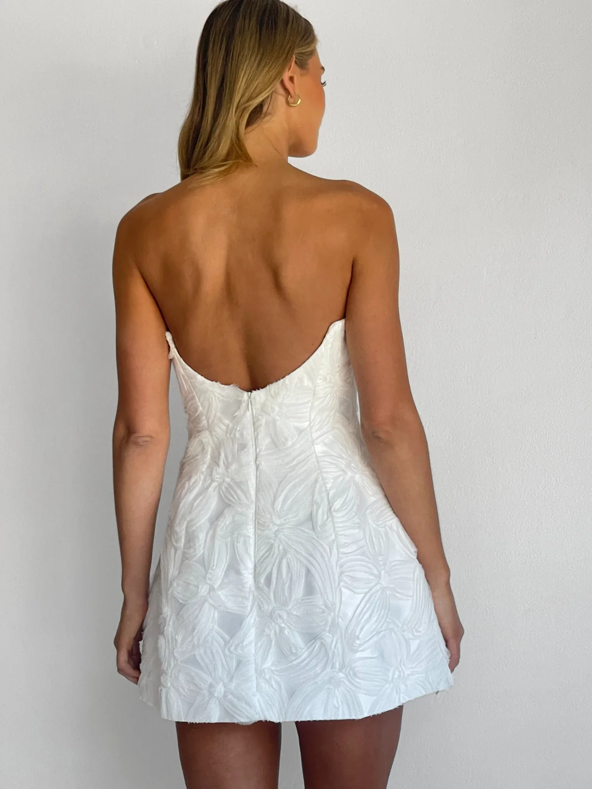Arley Eva Mini Dress in Ivory - Image 4
