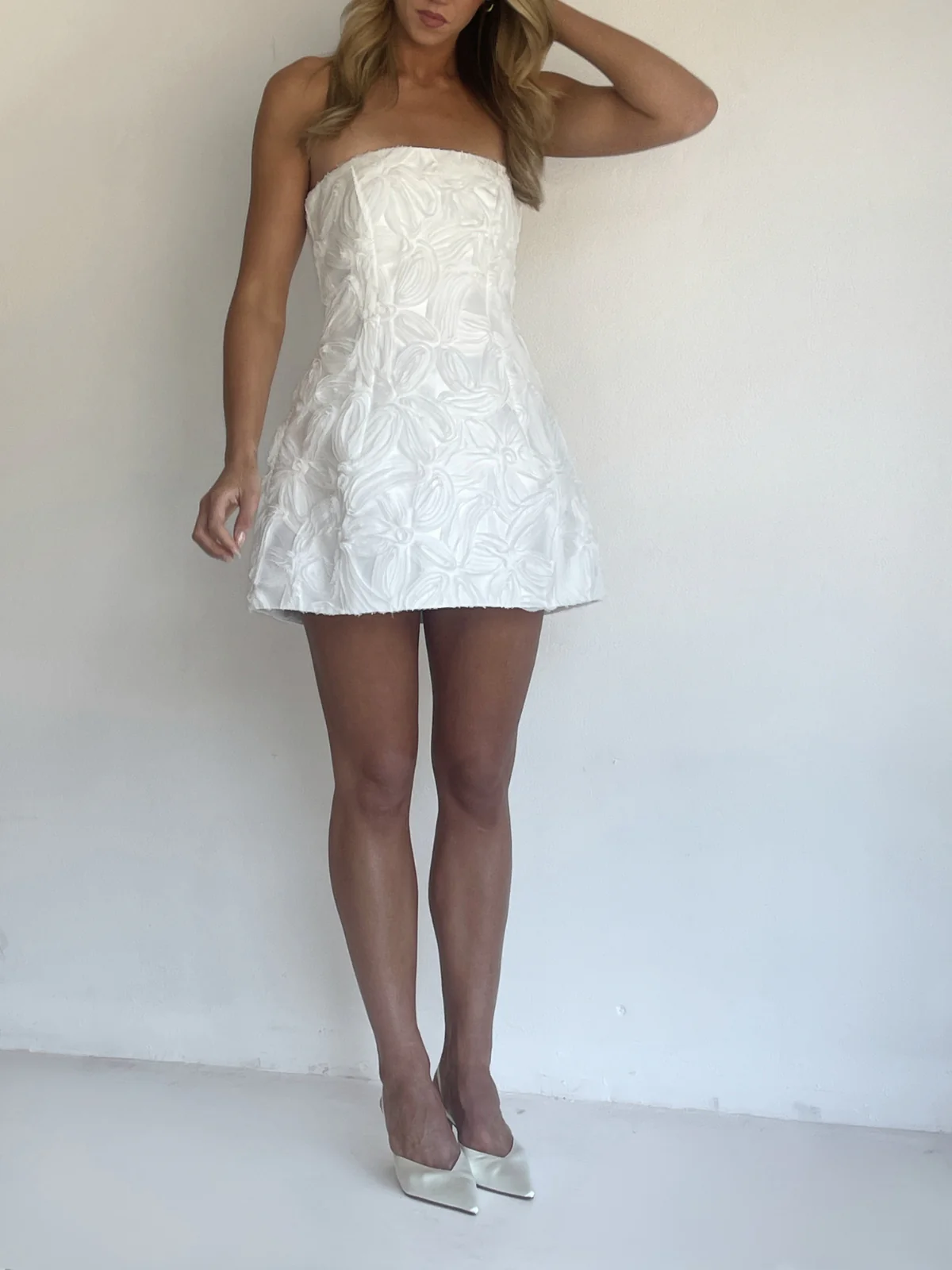 Arley Eva Mini Dress in Ivory - Image 5