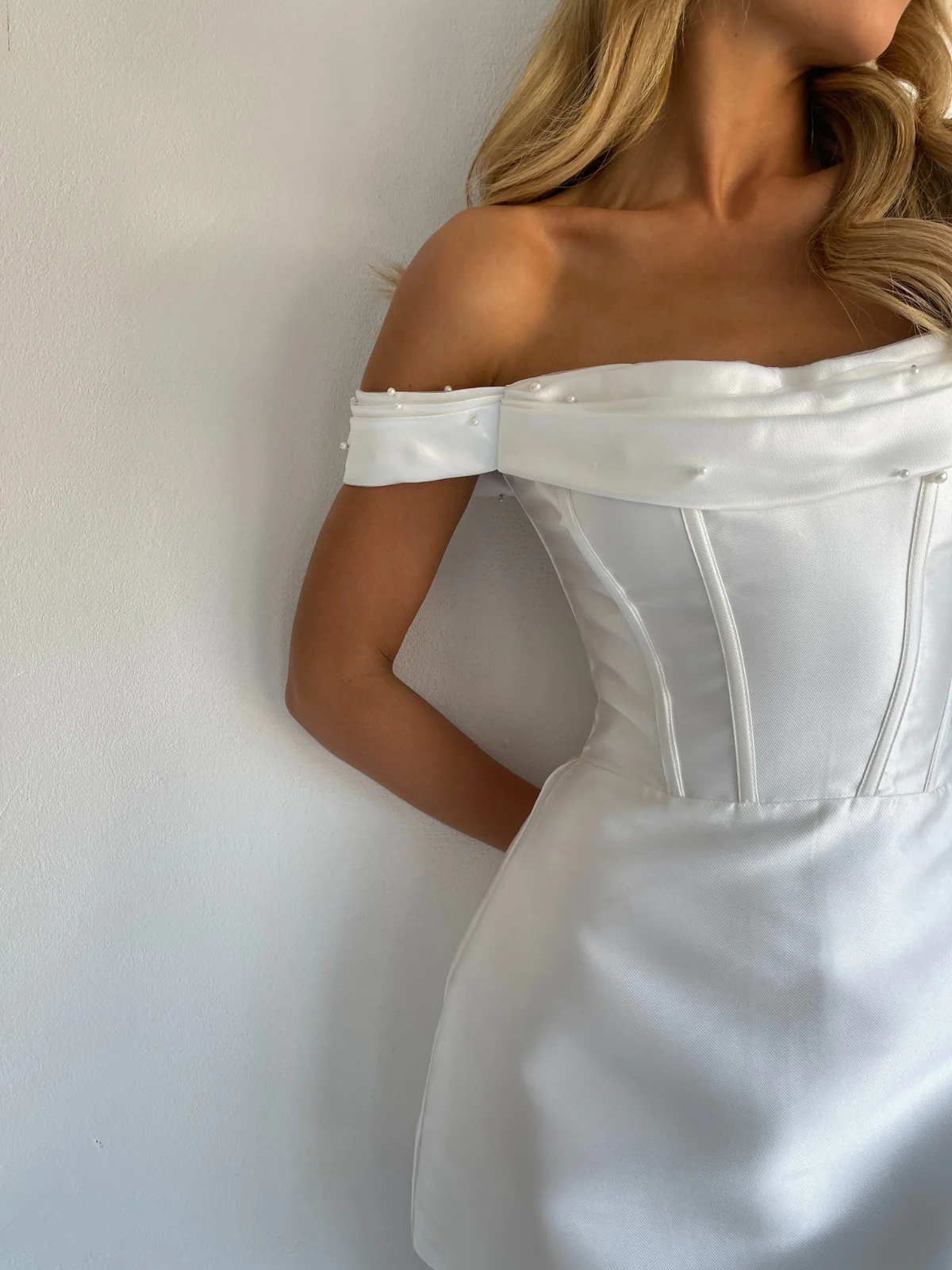 Arley Juliette Mini Dress in Ivory - Image 10