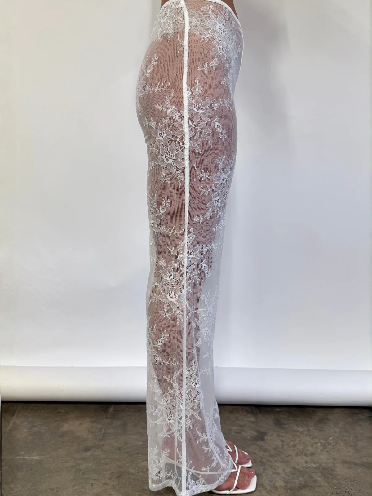 Arley Lola Lace Pant in Ivory - Image 11