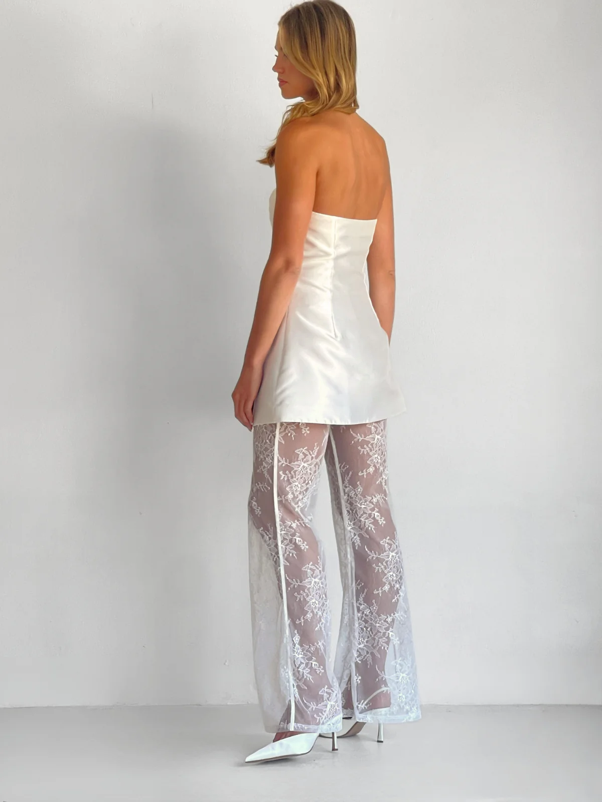 Arley Lola Lace Pant in Ivory - Image 5