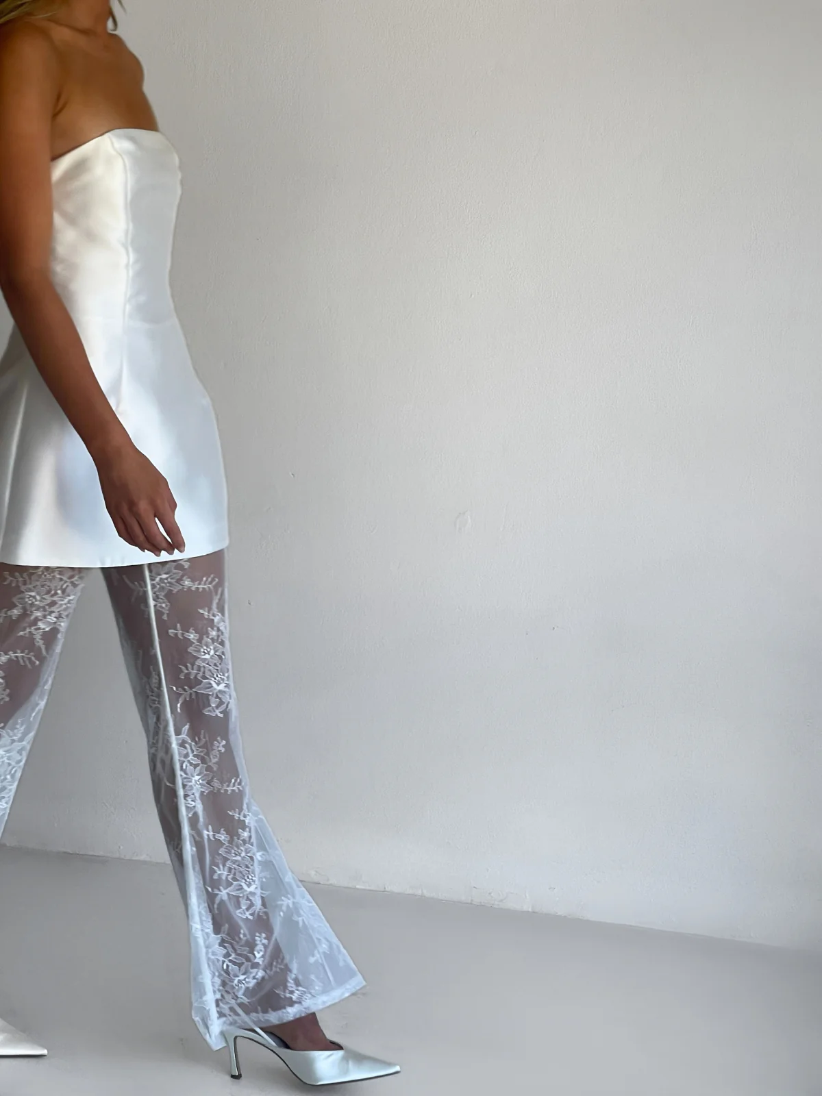 Arley Lola Lace Pant in Ivory - Image 9
