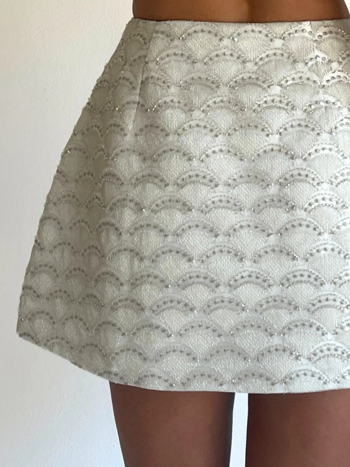 Arley Lola Mini Skirt in Metallic/Ivory - Image 7