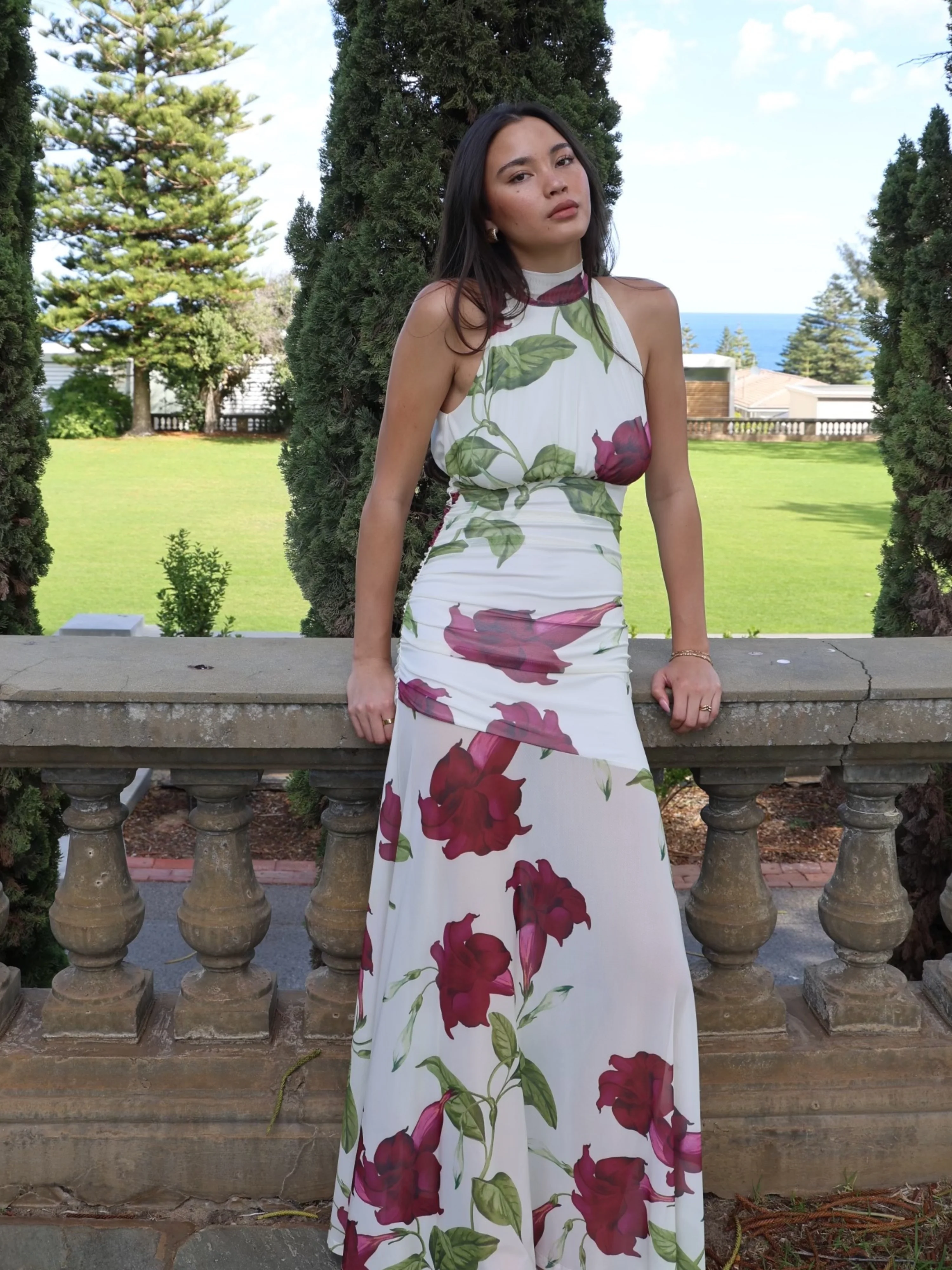 By Nicola Adele Maxi Dress in Bordeaux Floral - Image 6