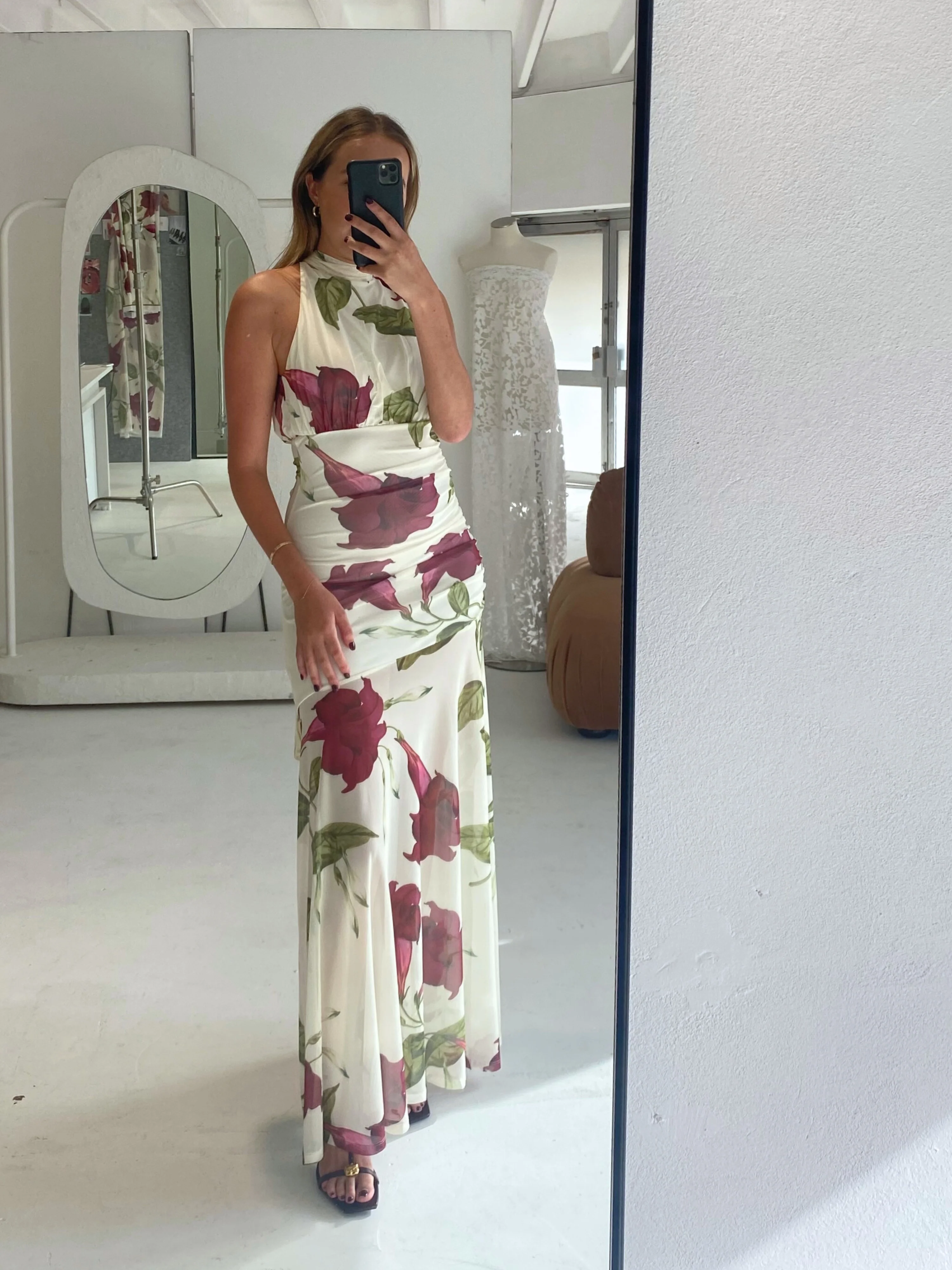 By Nicola Adele Maxi Dress in Bordeaux Floral - Image 7