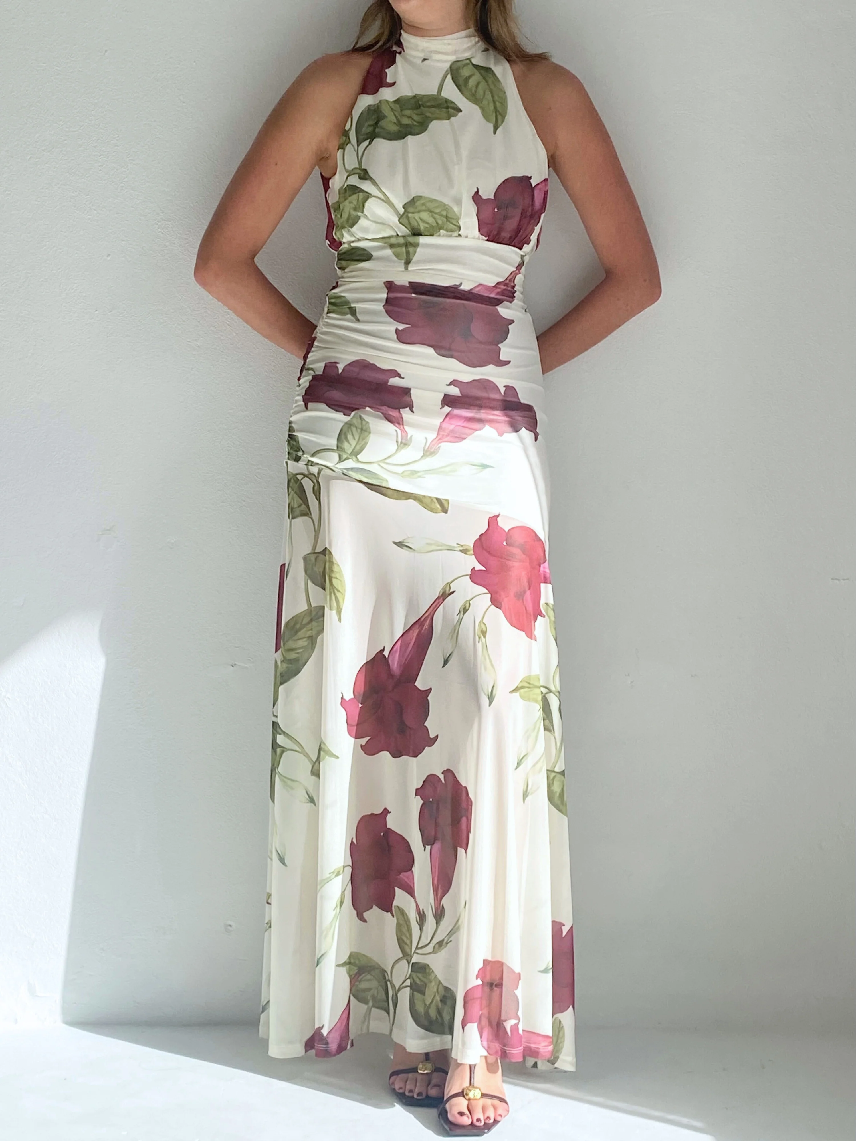 By Nicola Adele Maxi Dress in Bordeaux Floral - Image 8