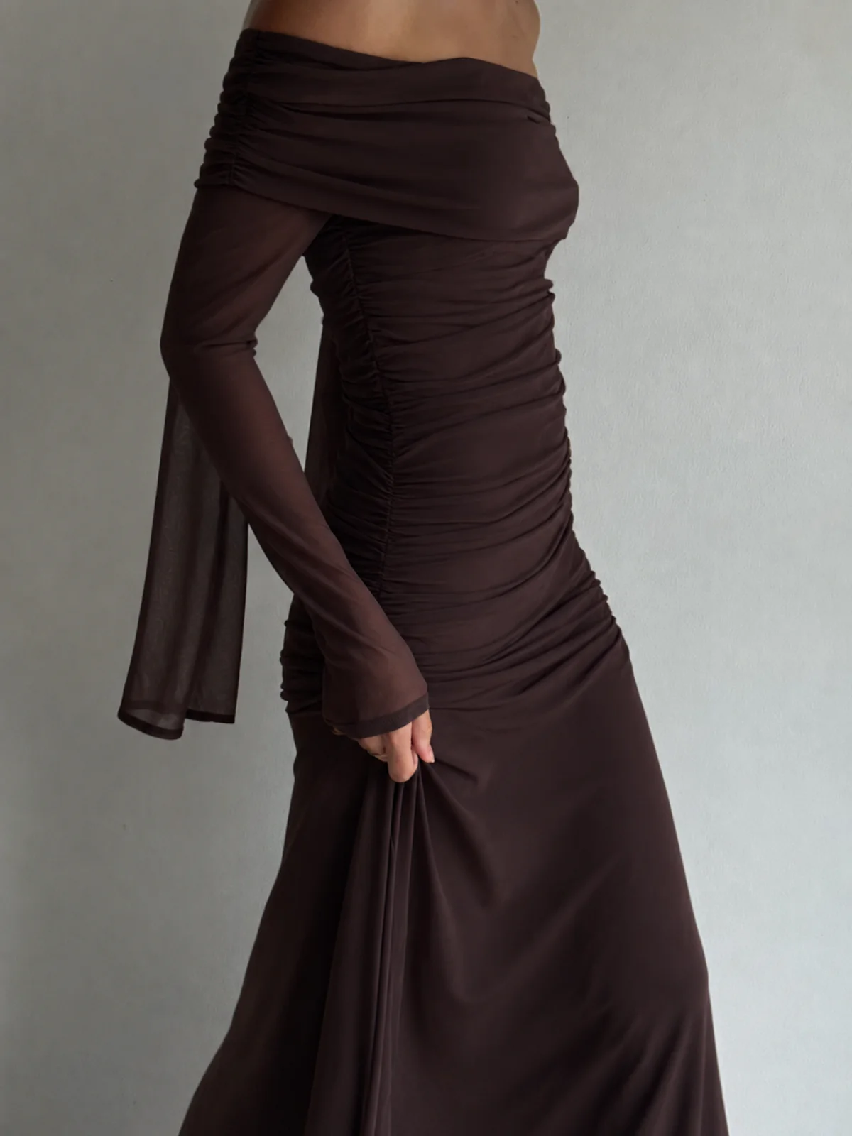 By Nicola Belle Maxi Dress in Chocolate - Image 3