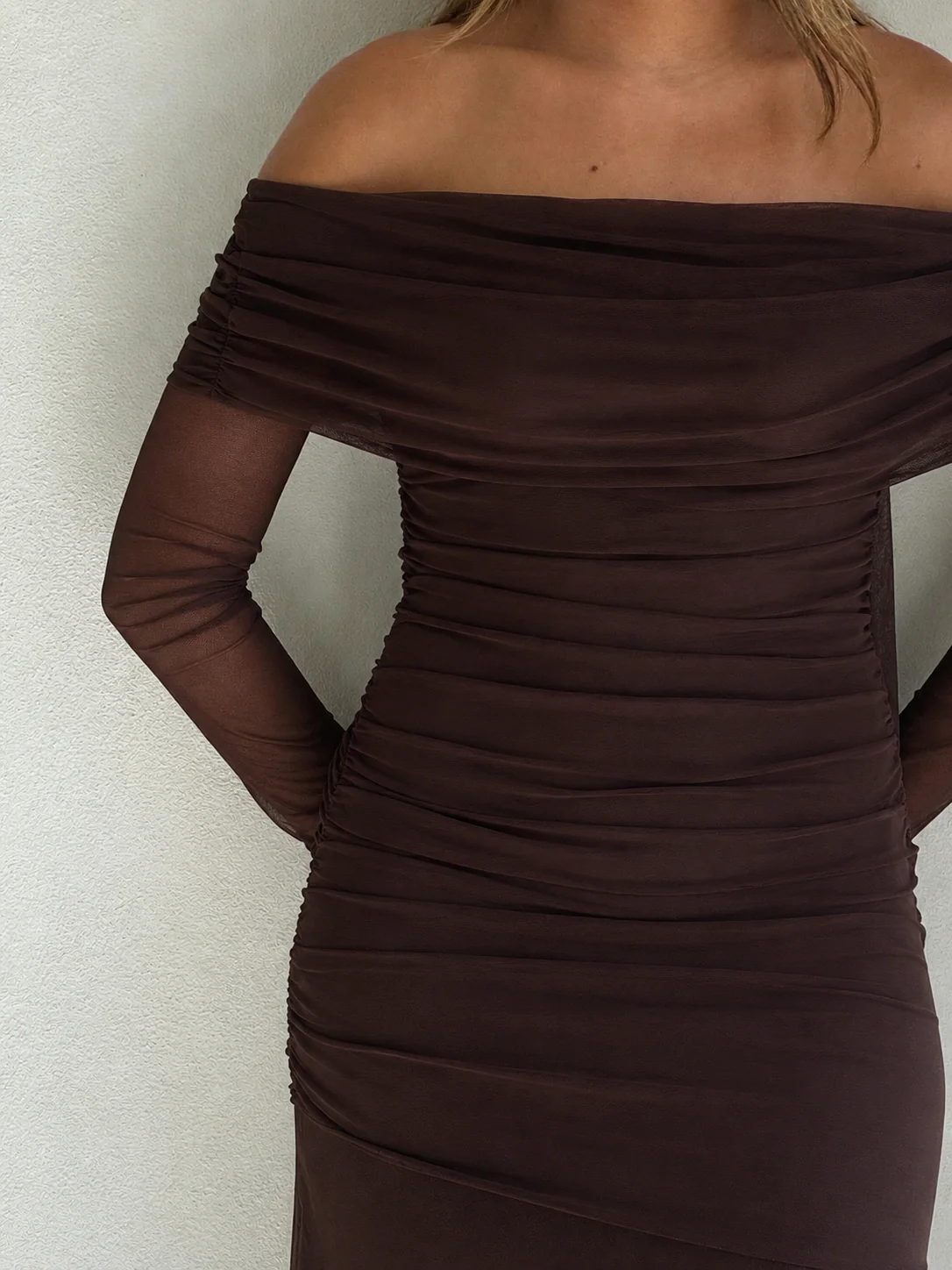 By Nicola Belle Maxi Dress in Chocolate - Image 4