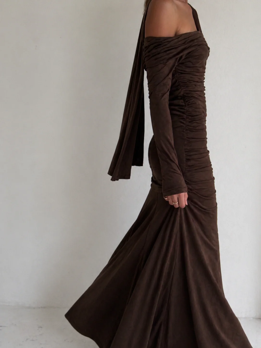 By Nicola Belle Maxi Dress in Chocolate - Image 5
