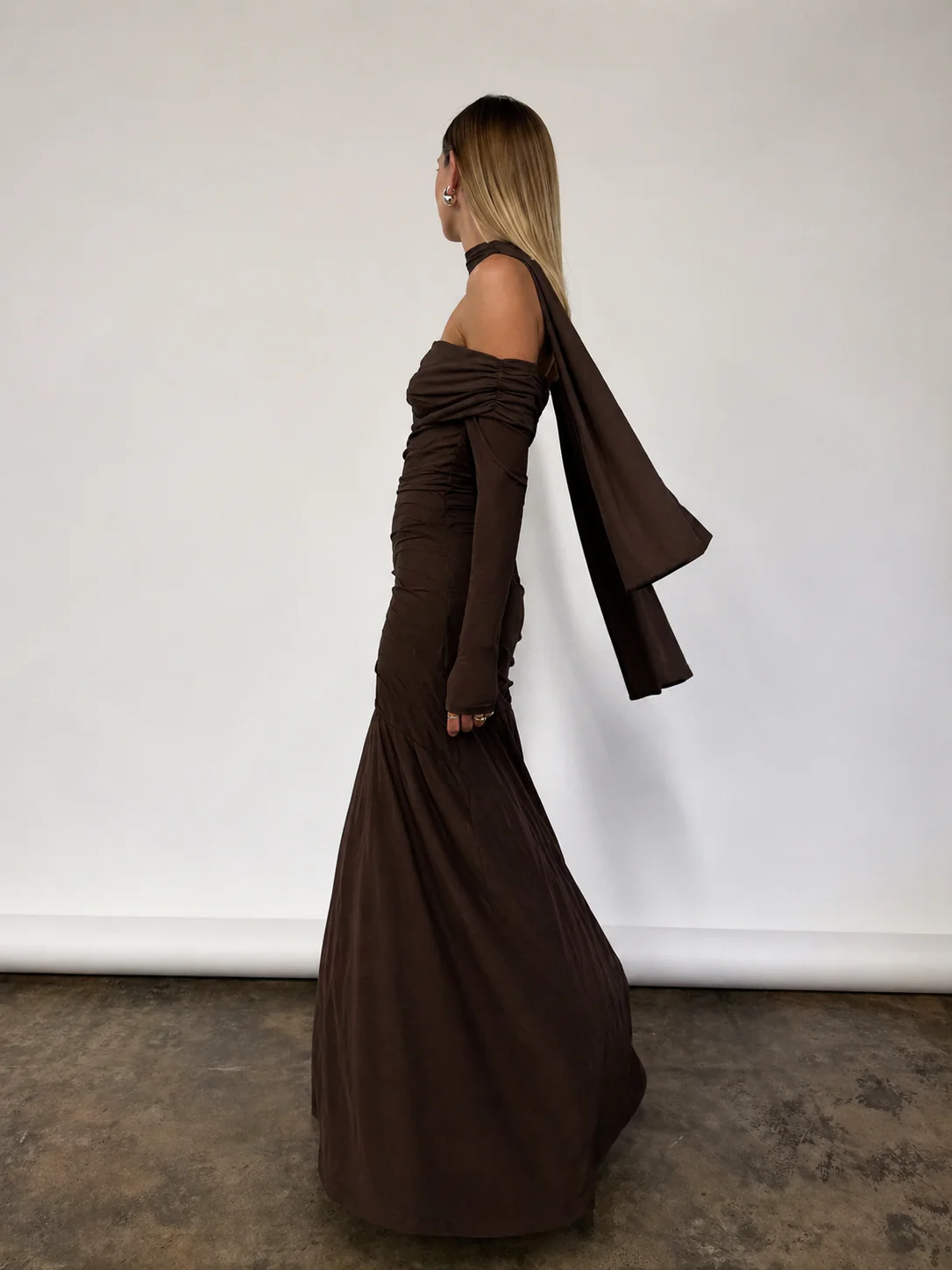 By Nicola Belle Maxi Dress in Chocolate - Image 8