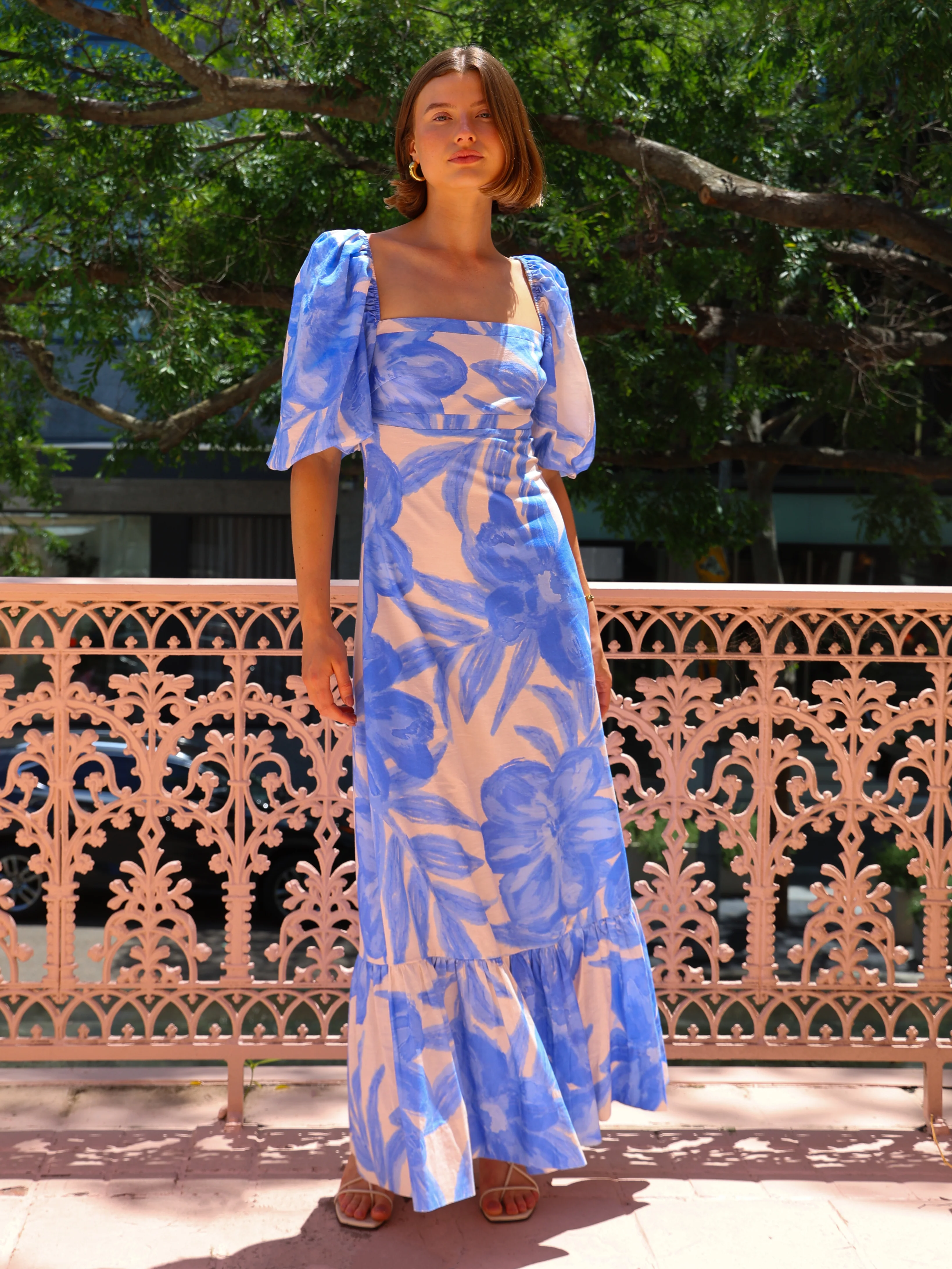 By Nicola Camille S/S Maxi Dress in Blue Lagoon - Image 4