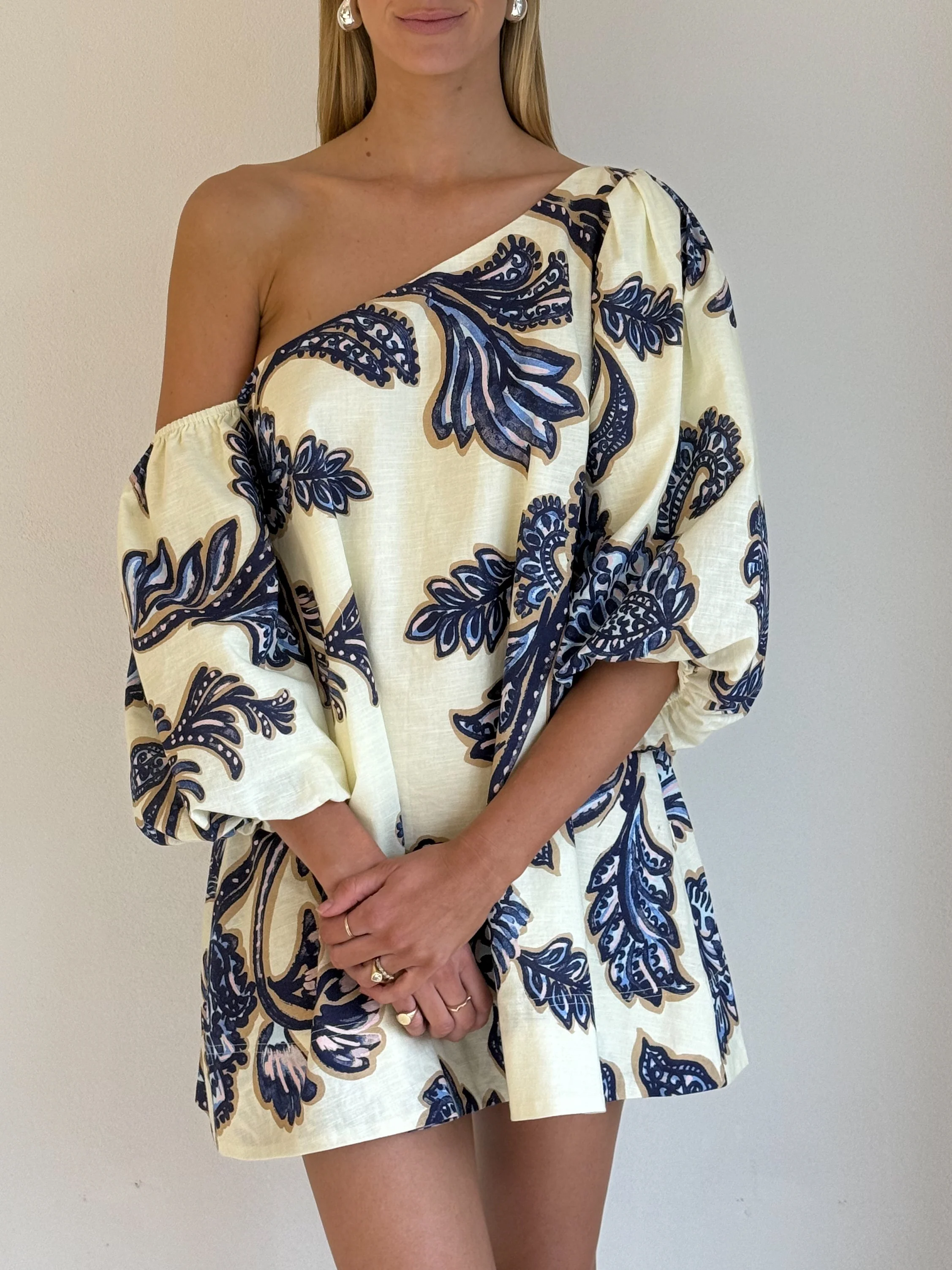 By Nicola Capri Mini Dress in Blue Paisley - Image 10