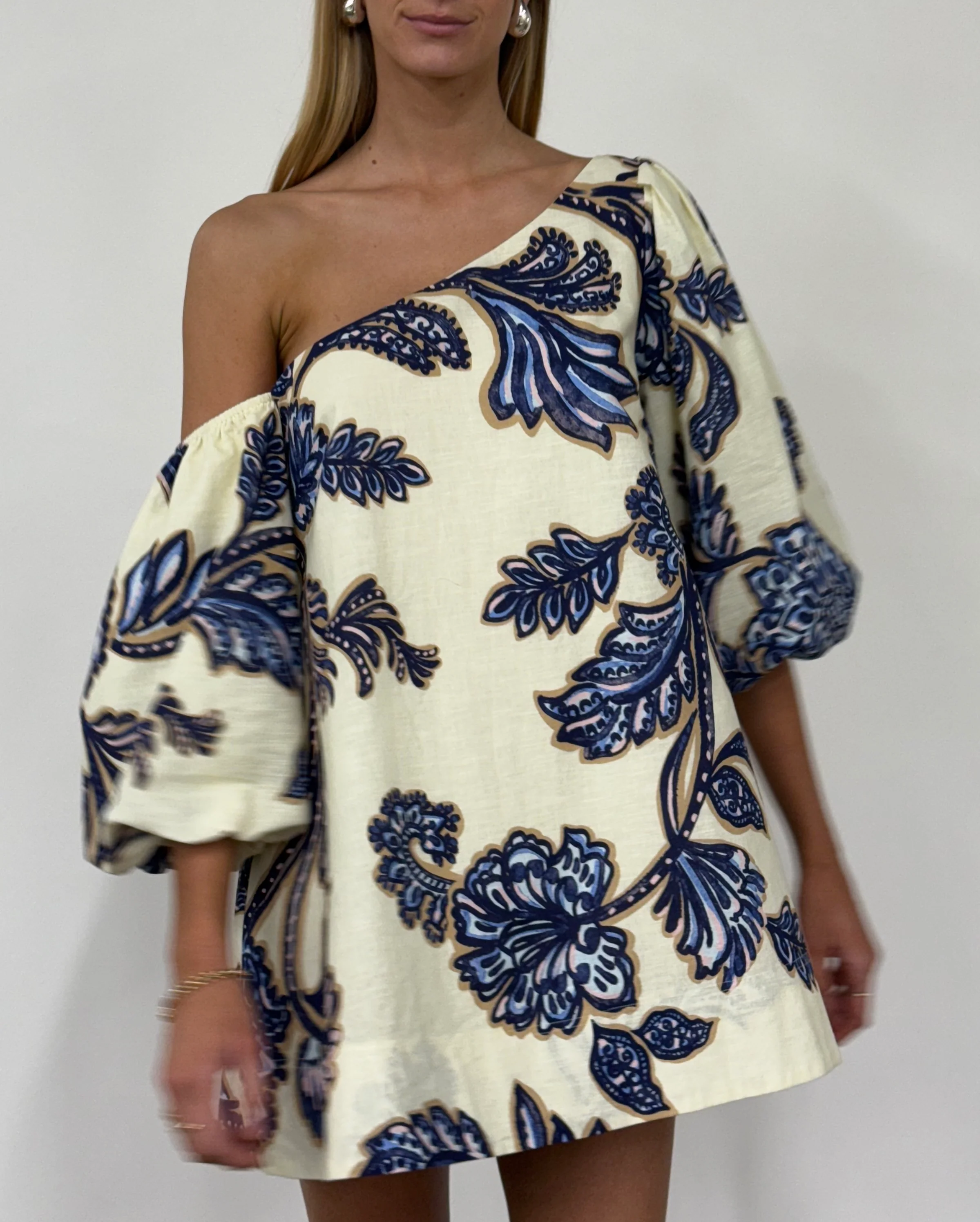 By Nicola Capri Mini Dress in Blue Paisley - Image 5