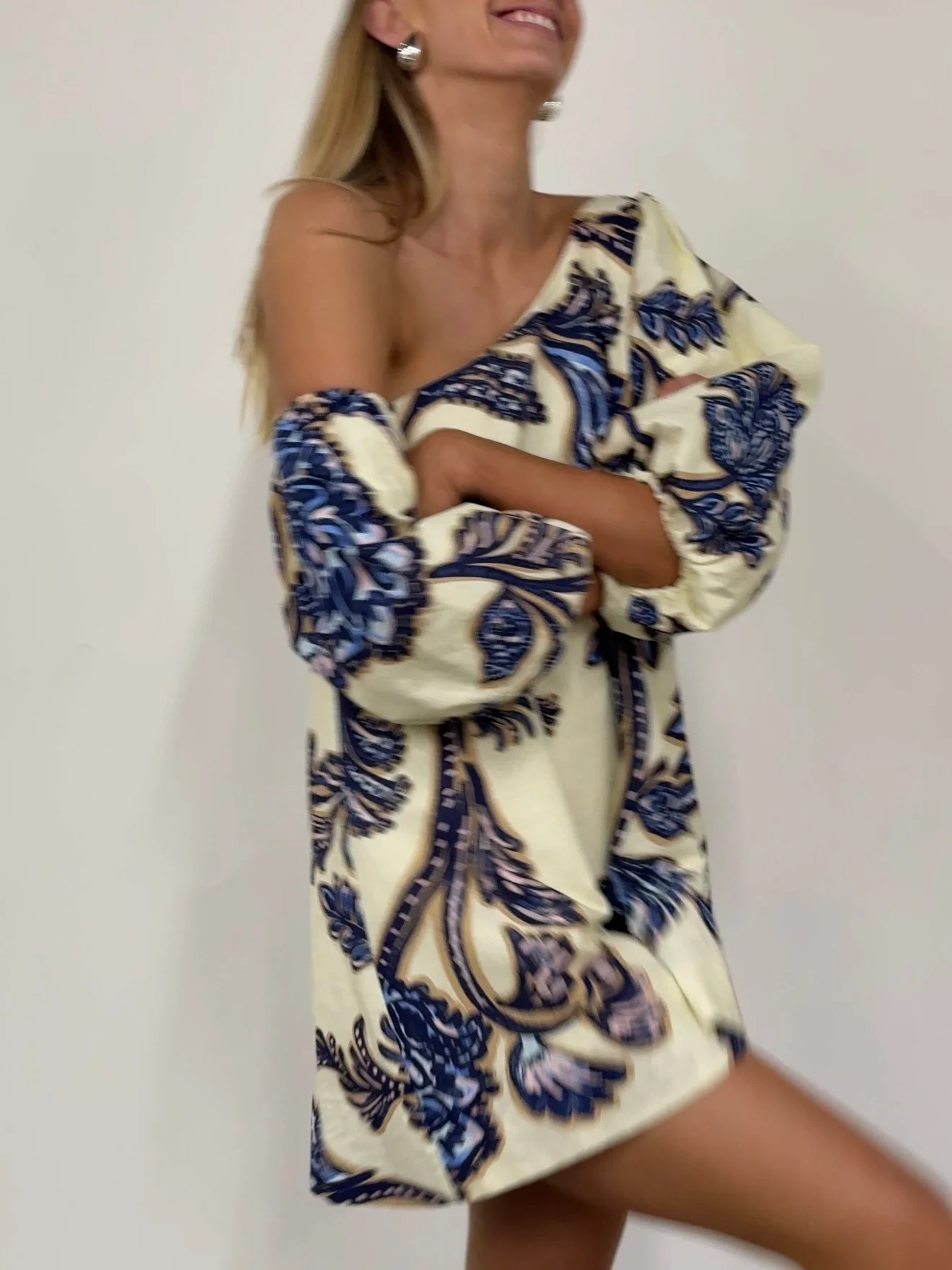By Nicola Capri Mini Dress in Blue Paisley - Image 8