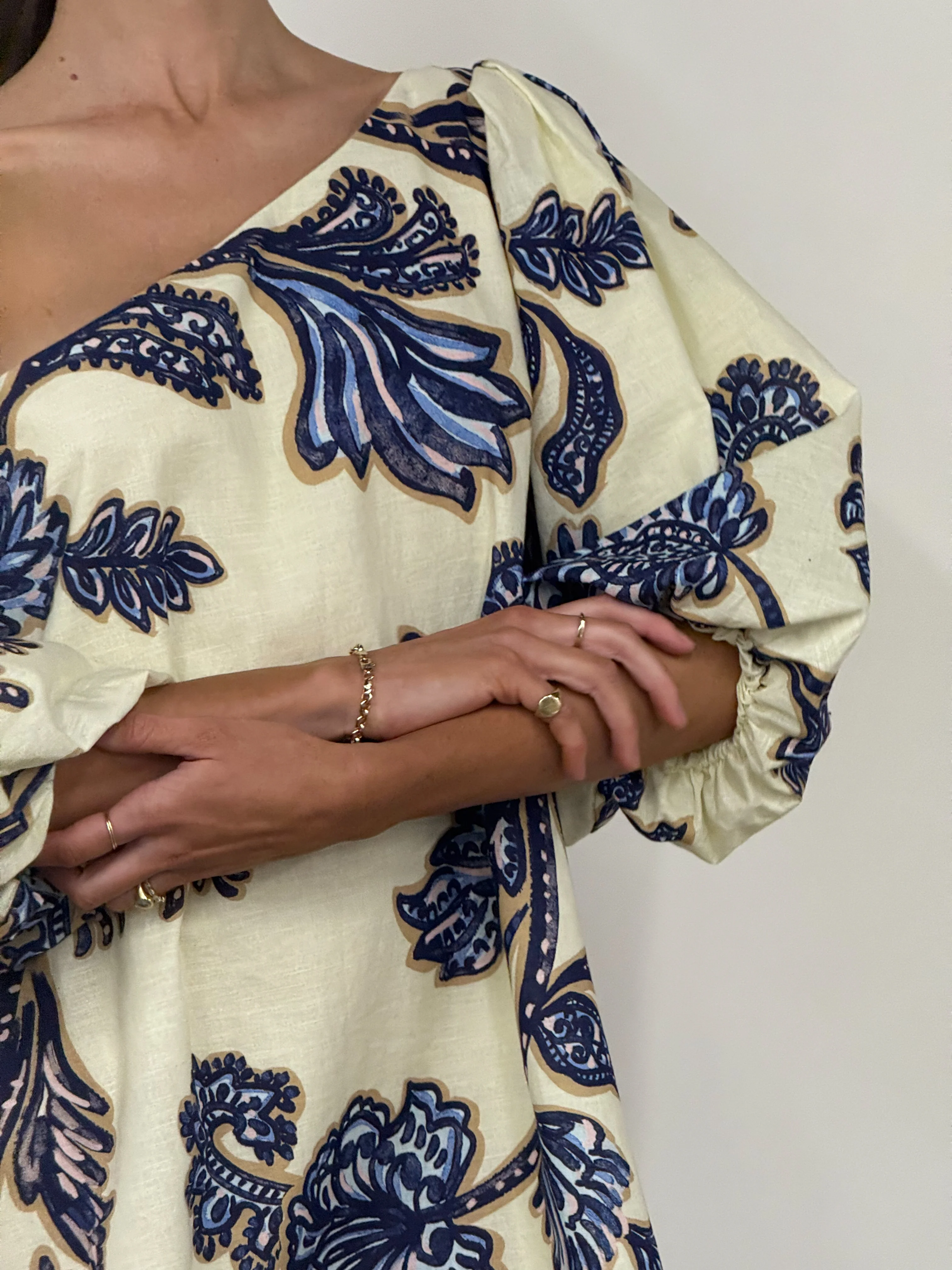 By Nicola Capri Mini Dress in Blue Paisley - Image 9