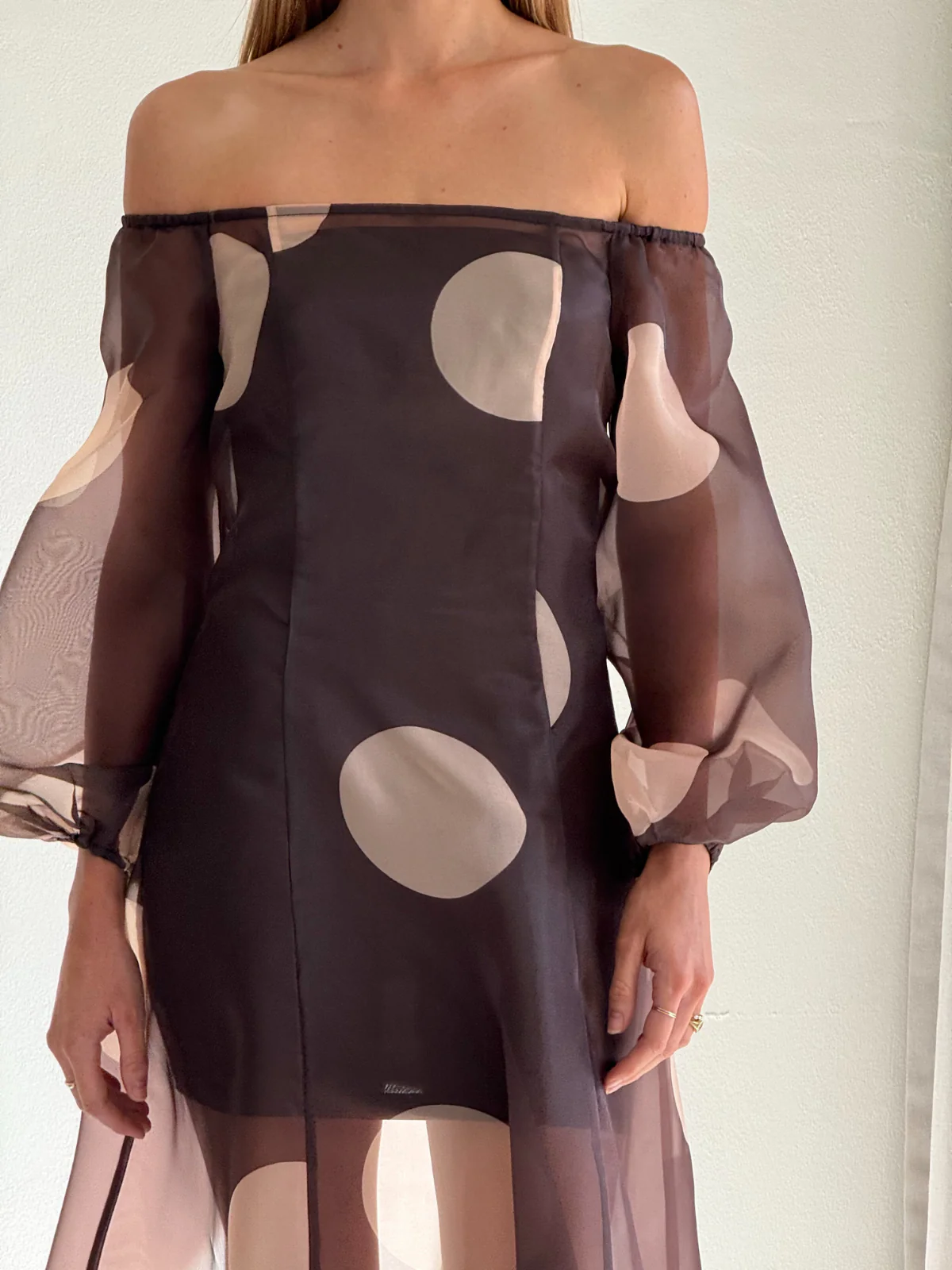 By Nicola Eden Maxi Dress in Chocolate Polka - Image 3