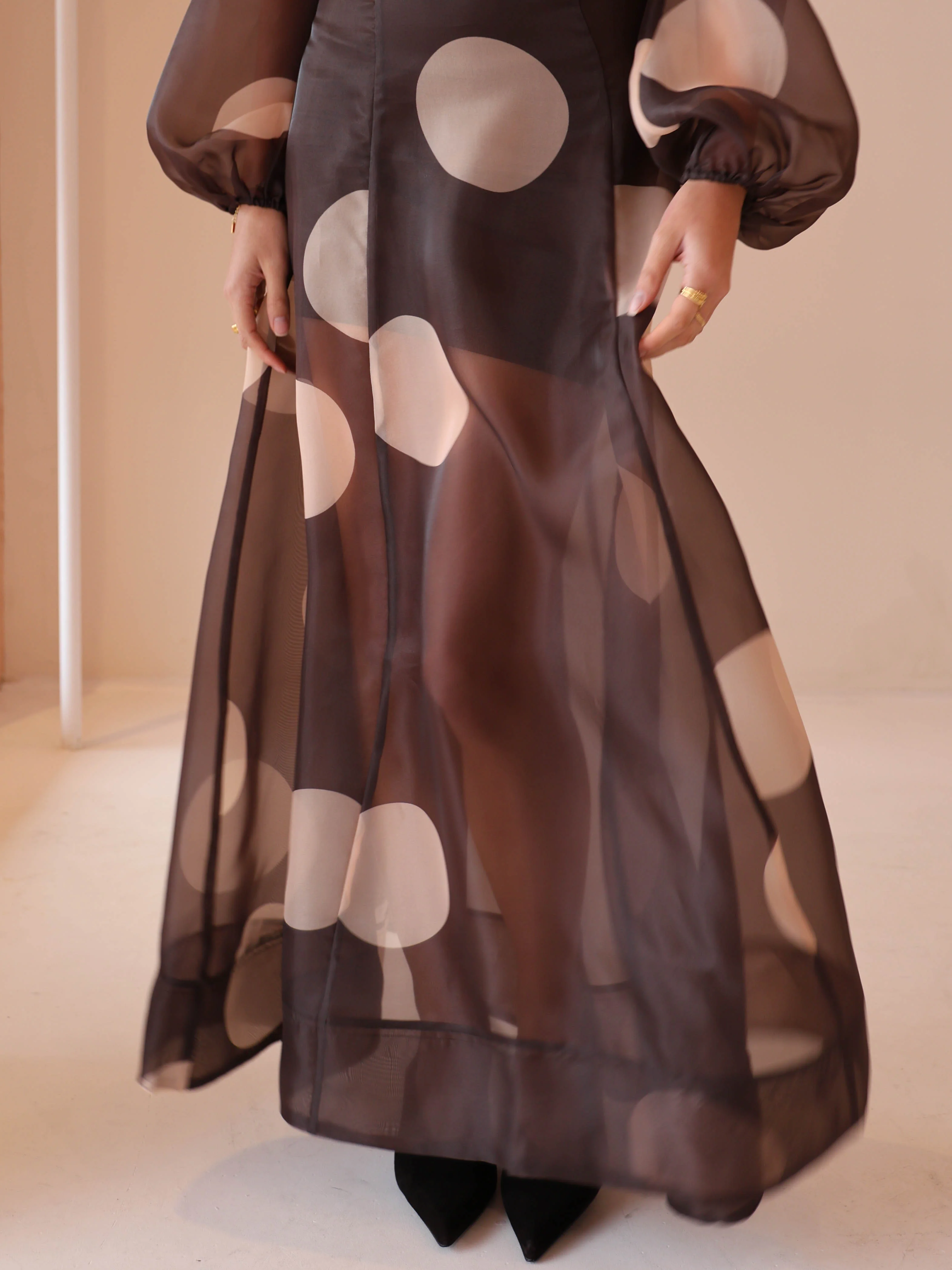By Nicola Eden Maxi Dress in Chocolate Polka - Image 7