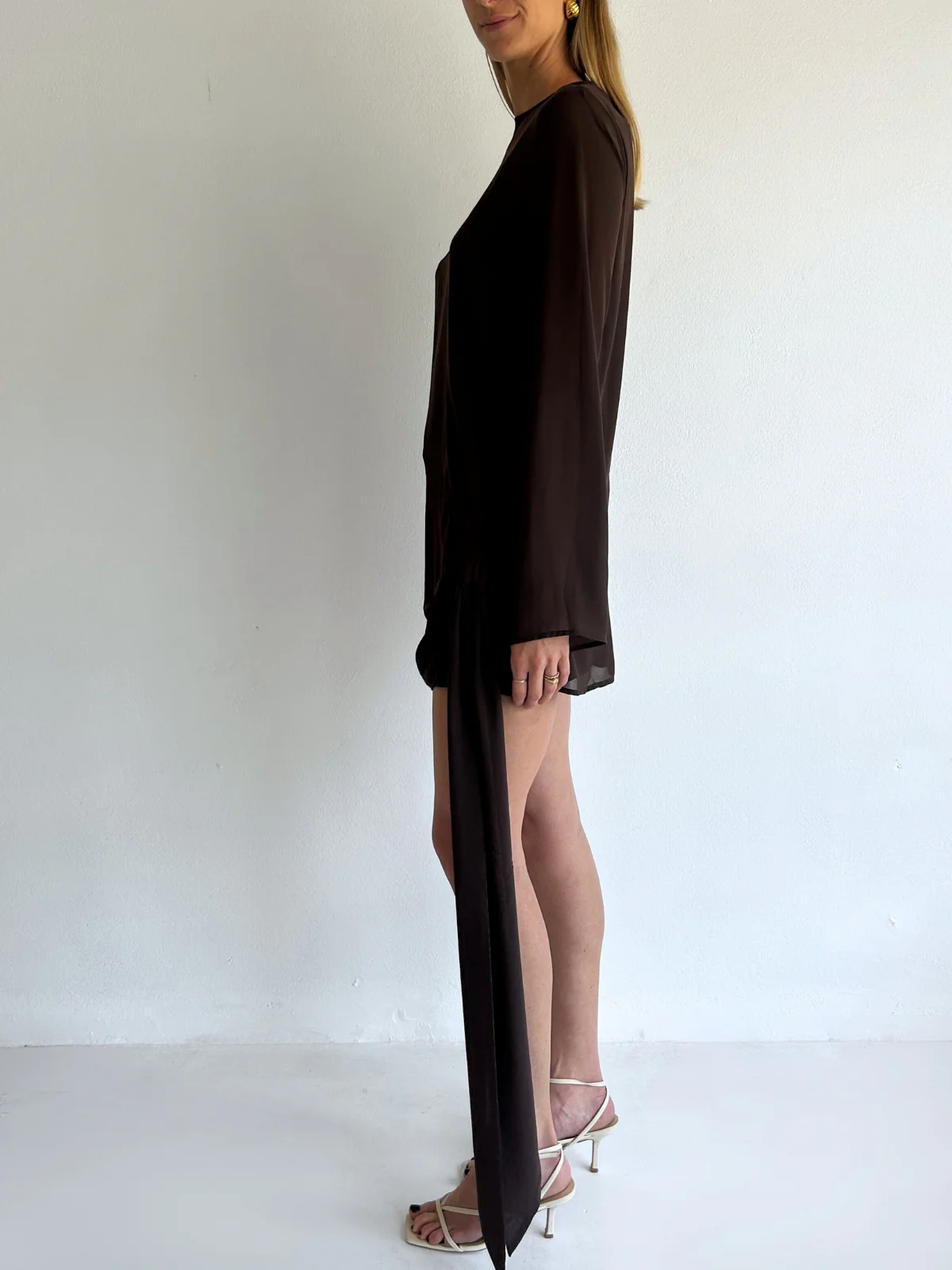 By Nicola Elodie Mini Dress in Chocolate - Image 6