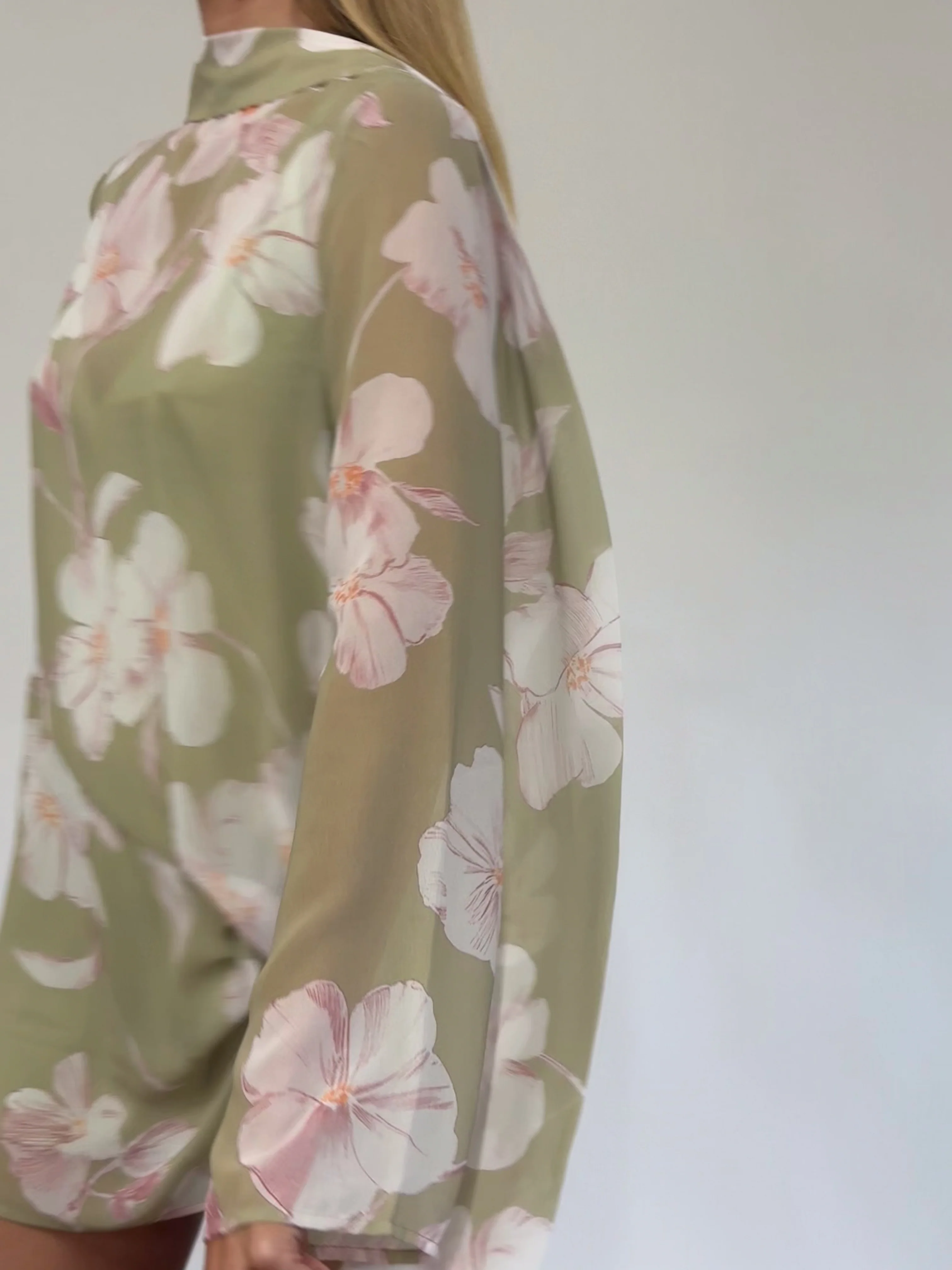 By Nicola Elodie Mini Dress in Peppermint Floral - Image 7
