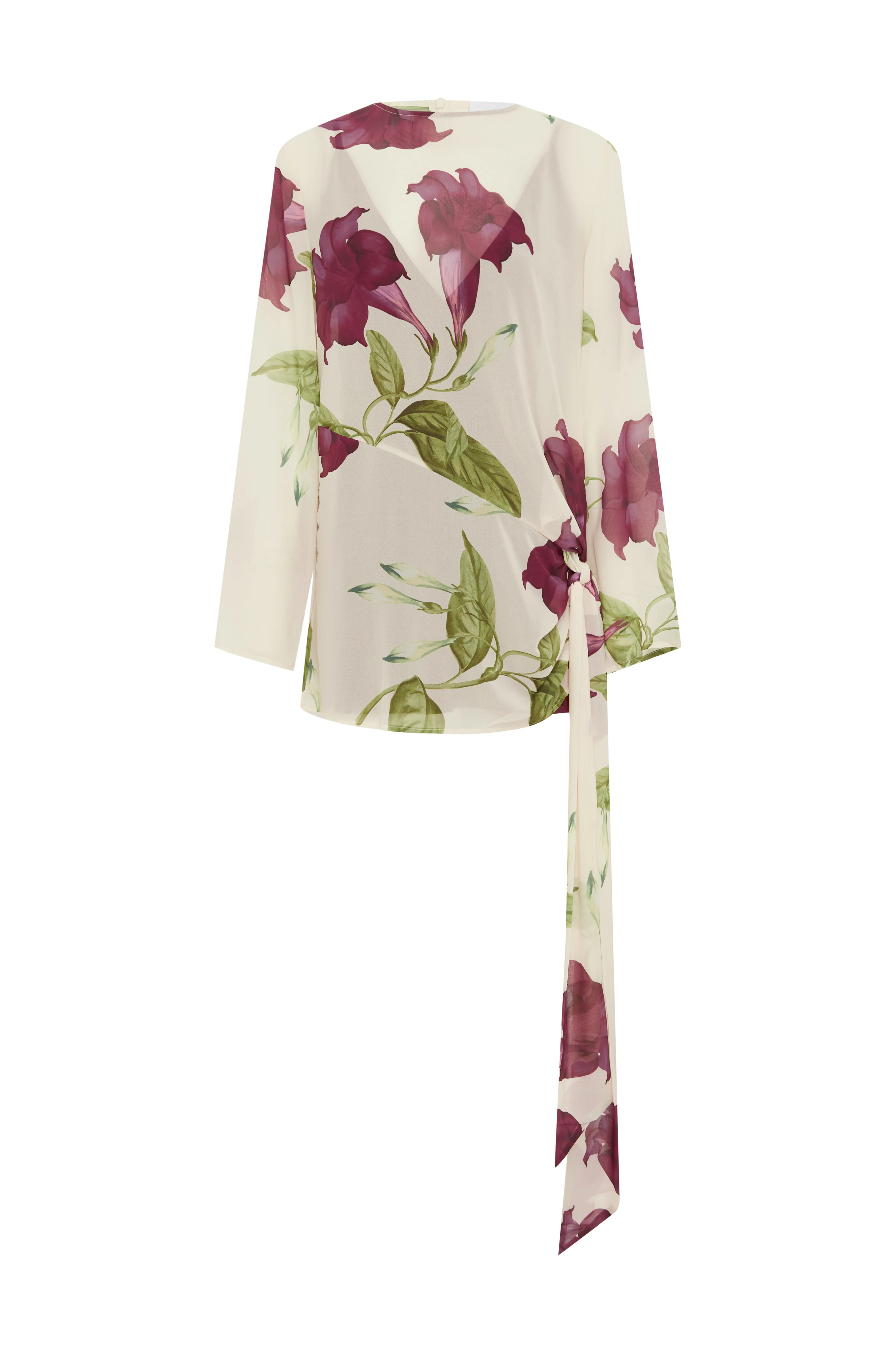 By Nicola Elodie Mini Dress in Bordeaux Floral - Image 2