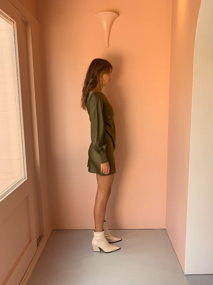 By Nicola Eternal Dress in Khaki - Image 4