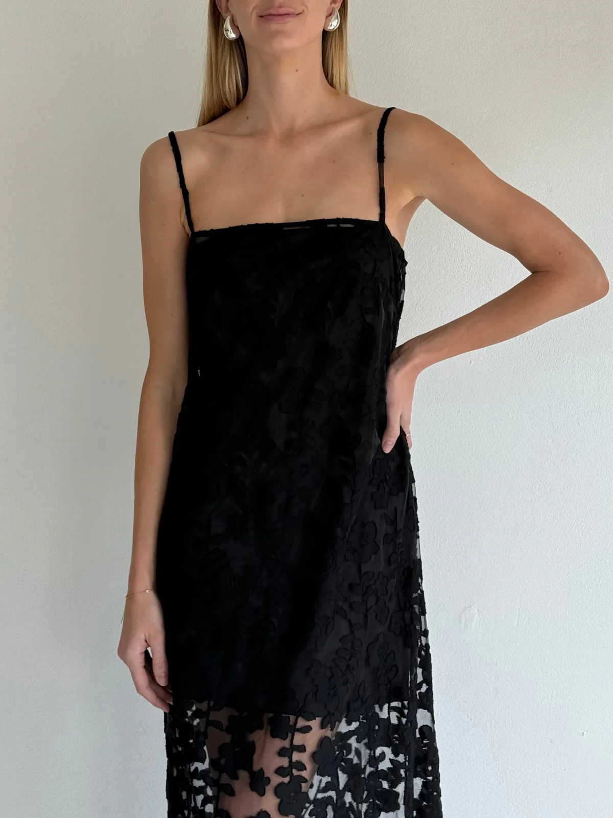By Nicola Evie Maxi Dress in Petite Black Lace - Image 3