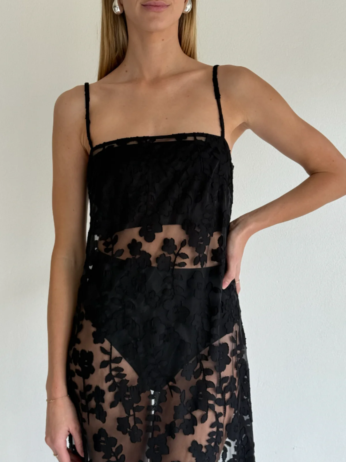 By Nicola Evie Maxi Dress in Petite Black Lace - Image 7