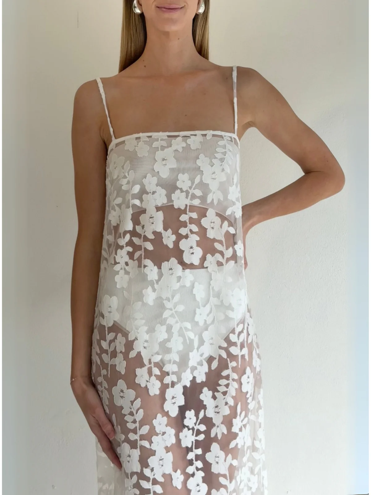 By Nicola Evie Maxi Dress in Petite White Lace - Image 10