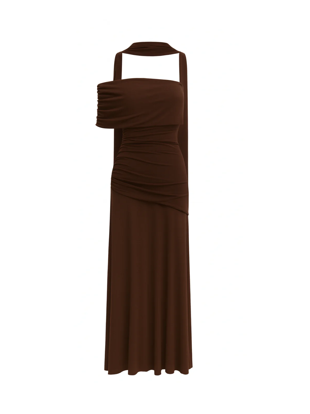By Nicola Fiesta Off Shoulder Maxi Dress in Chocolate - Image 2