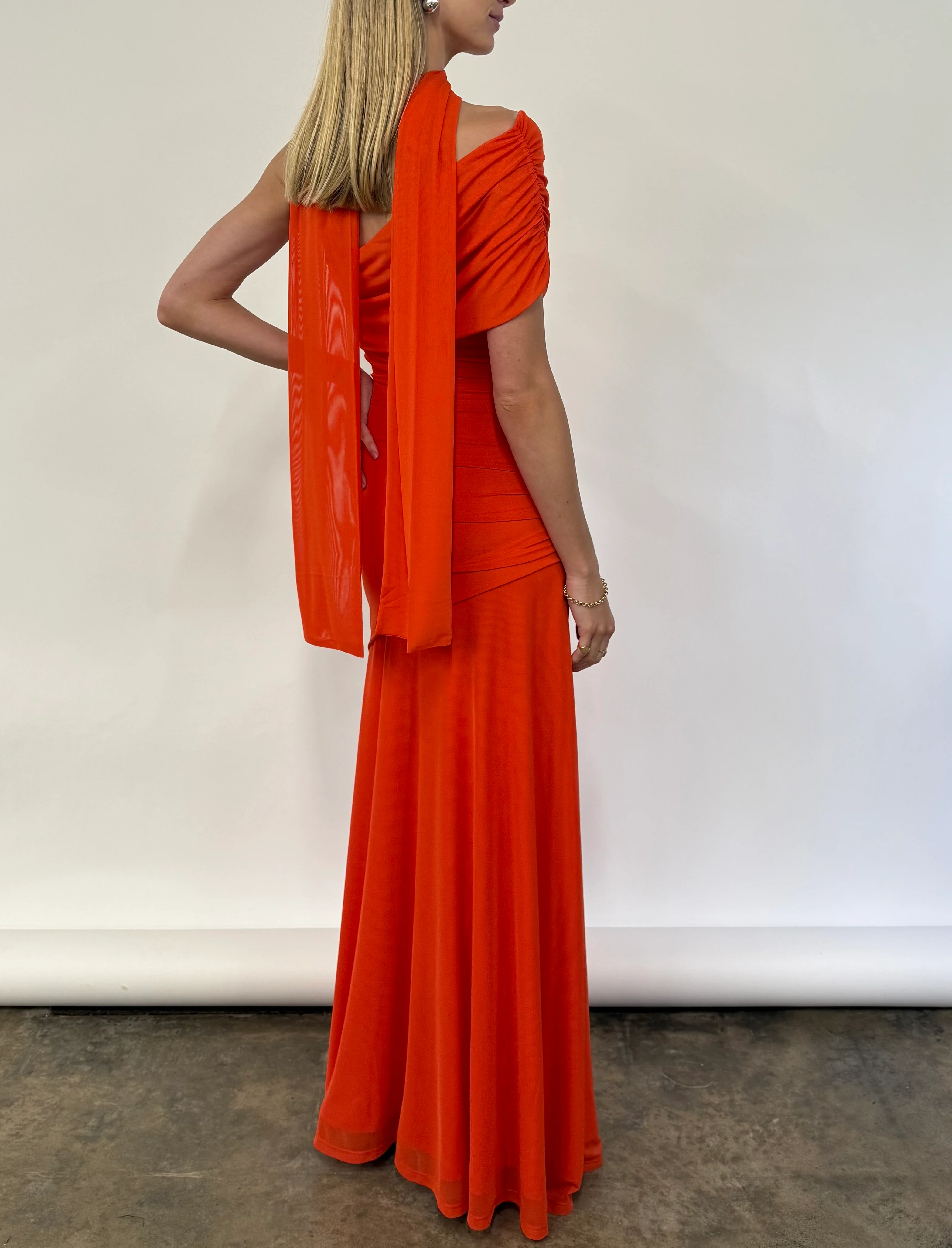 By Nicola Fiesta Off Shoulder Maxi Dress in Fiesta - Image 4
