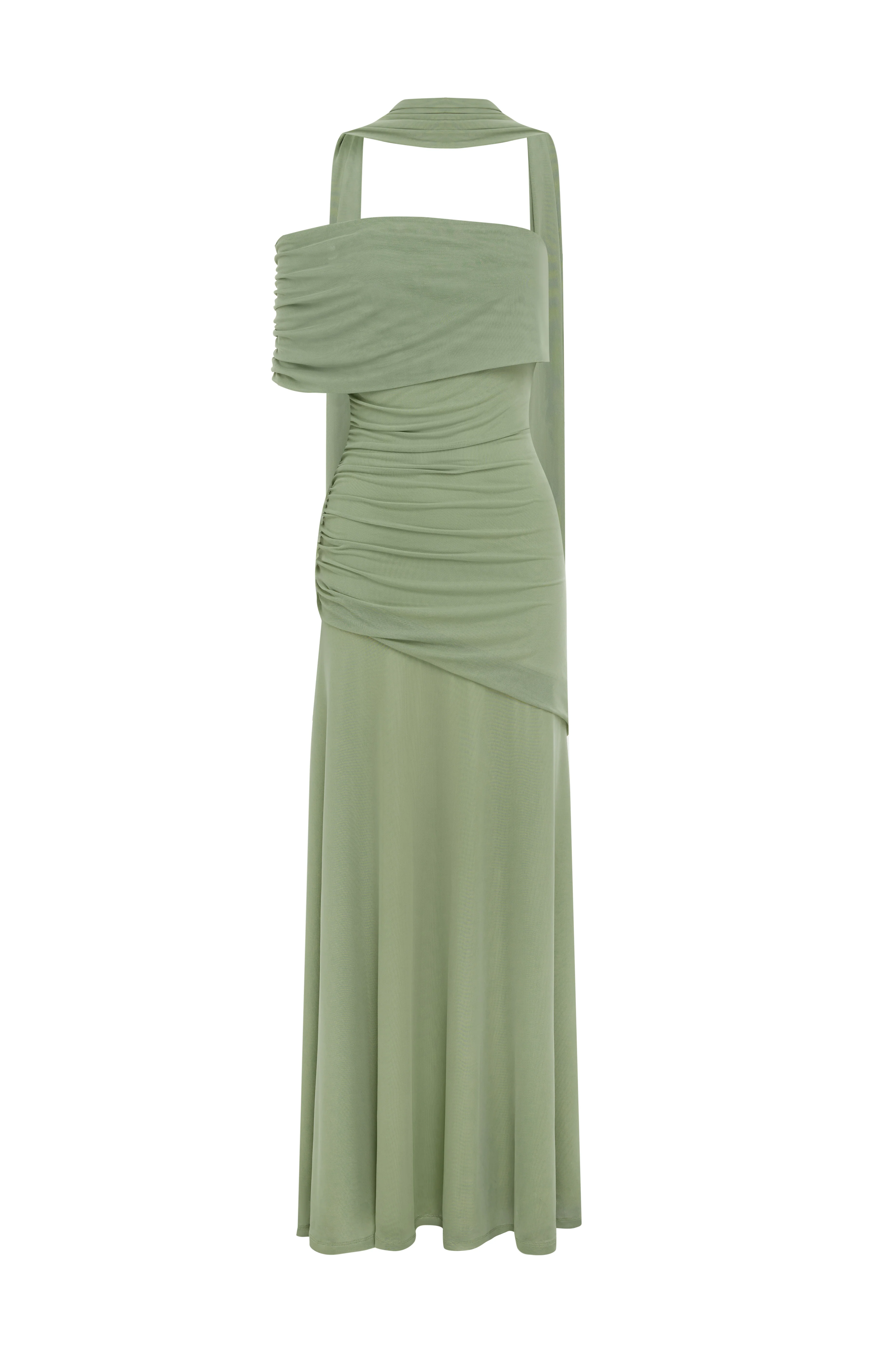 By Nicola Fiesta Off Shoulder Maxi Dress in Pistachio - Image 2