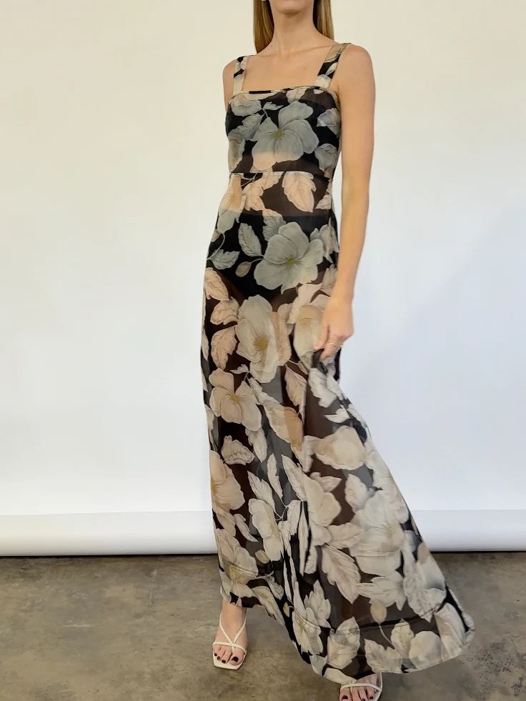 By Nicola Goldie Maxi Dress in Noir Bloom - Image 11
