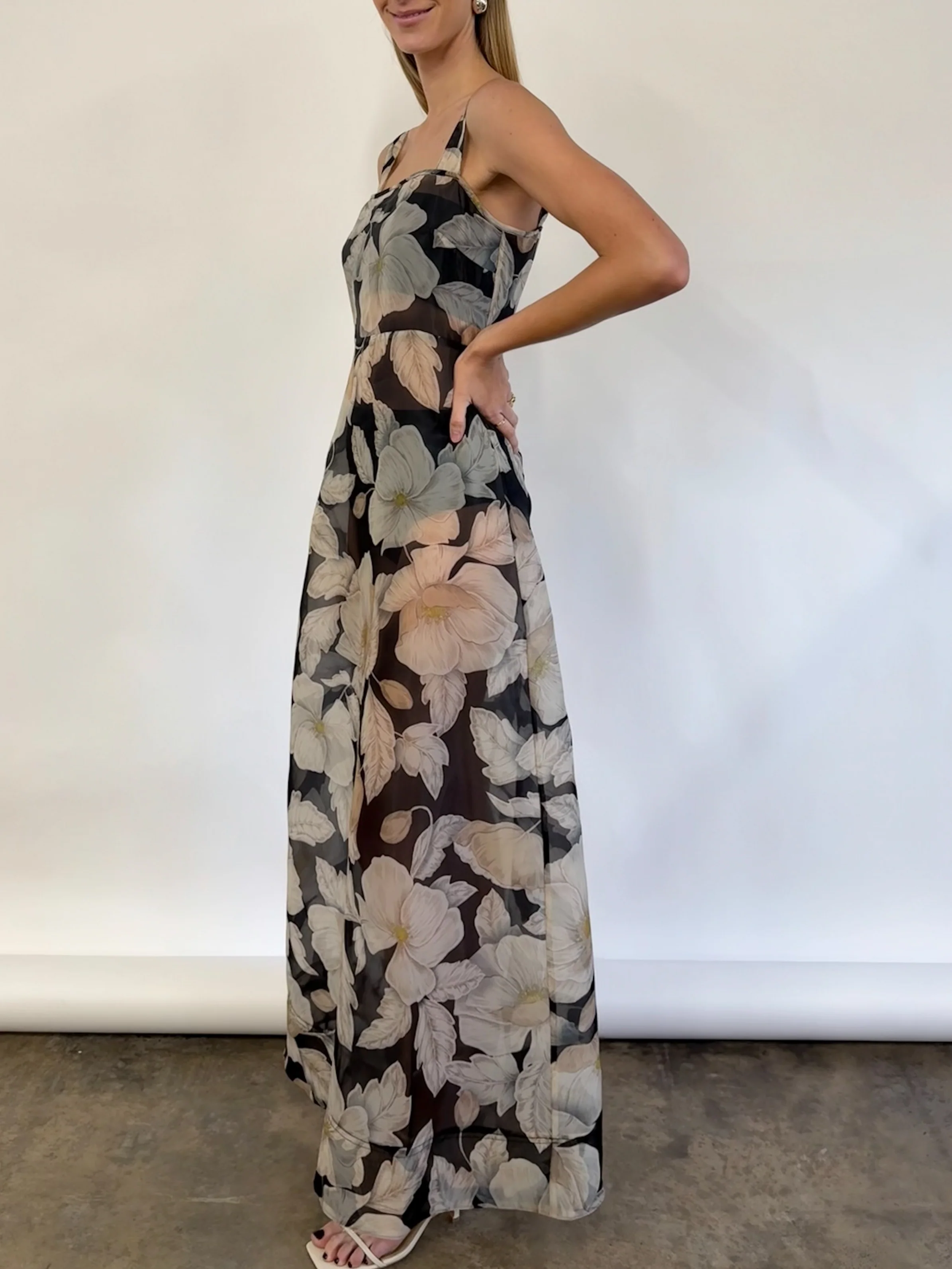 By Nicola Goldie Maxi Dress in Noir Bloom - Image 4