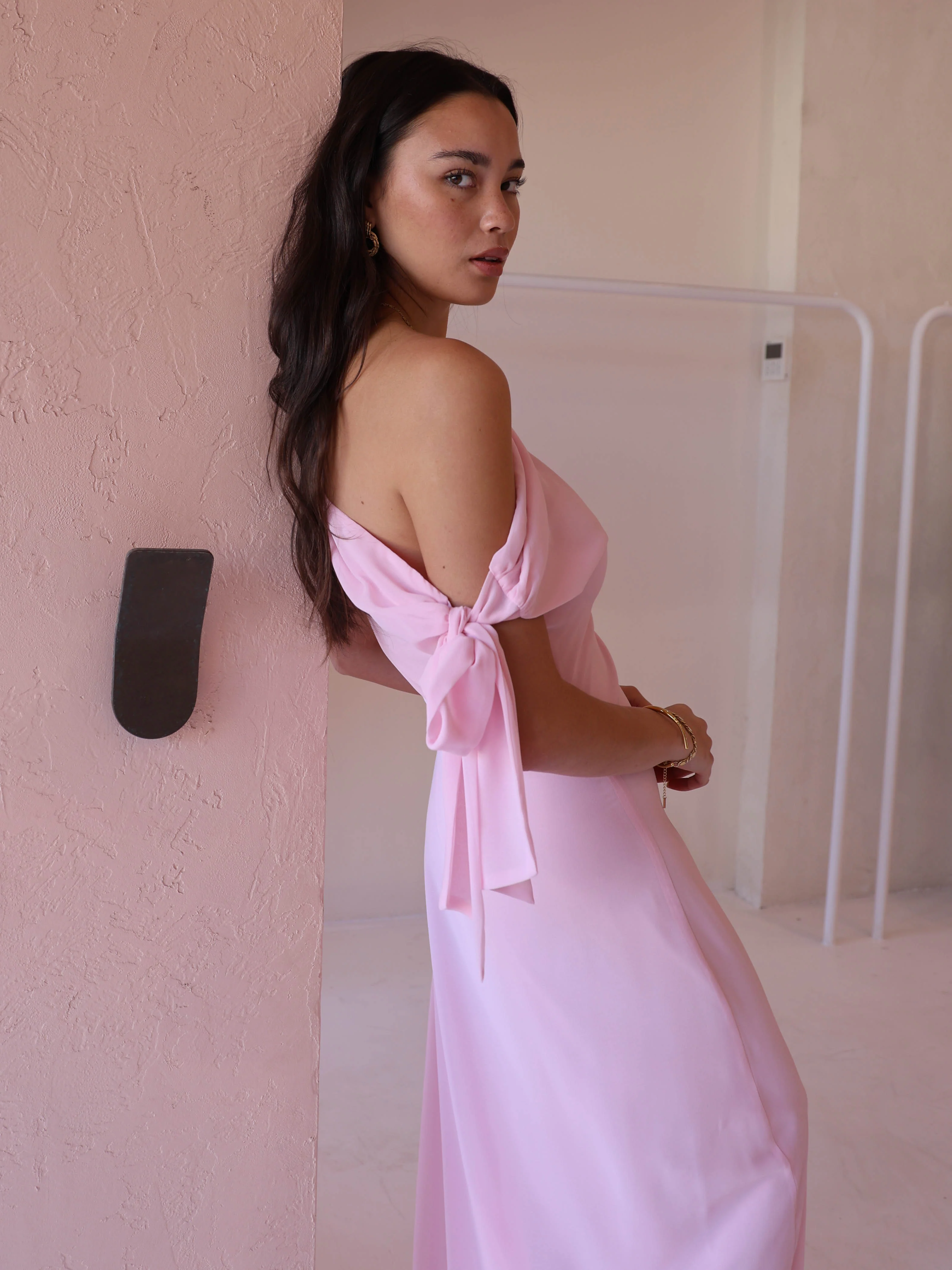 By Nicola Hayley Tie Dress in Powder Pink - Image 10