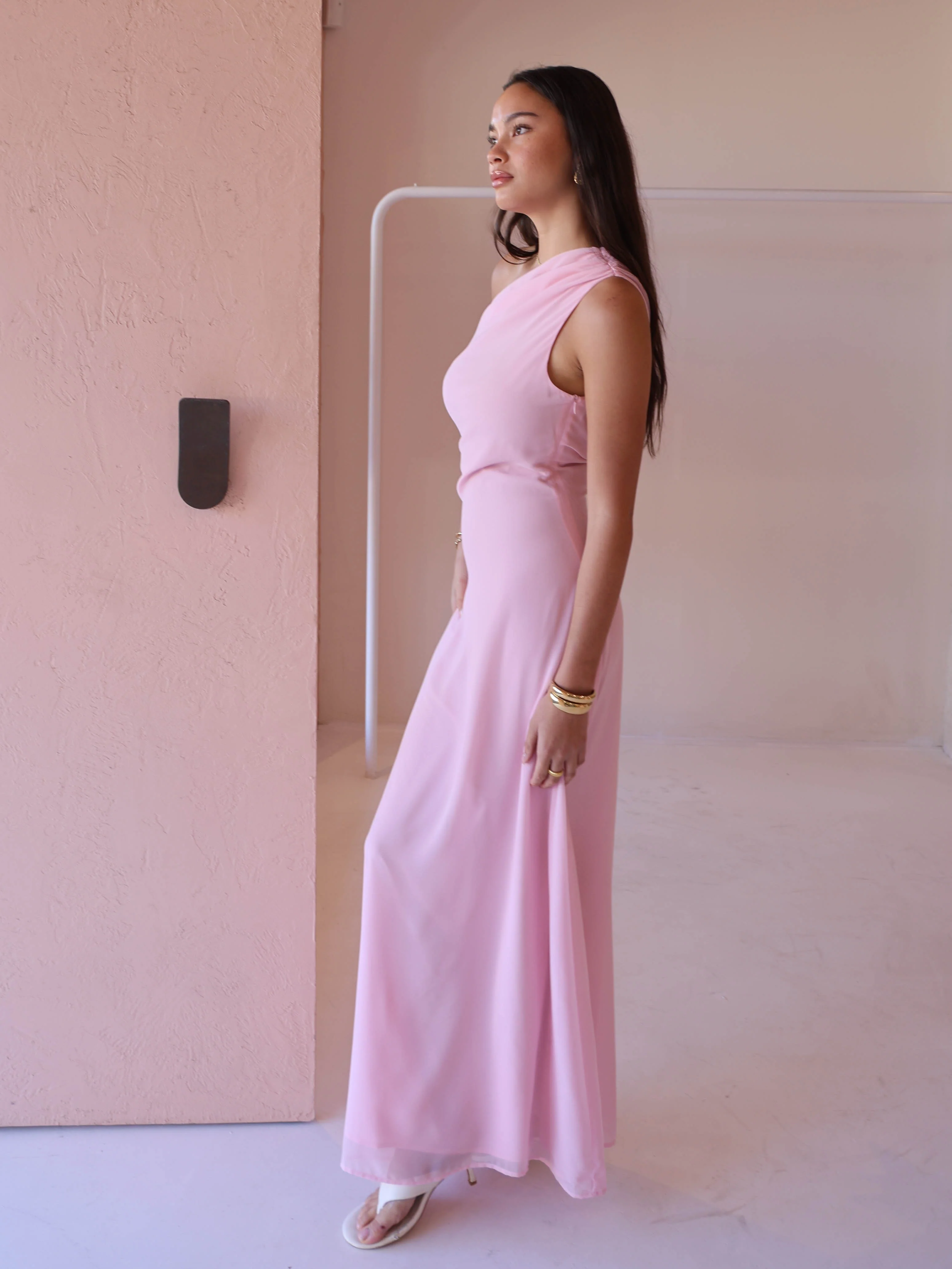 By Nicola Hayley Tie Dress in Powder Pink - Image 4