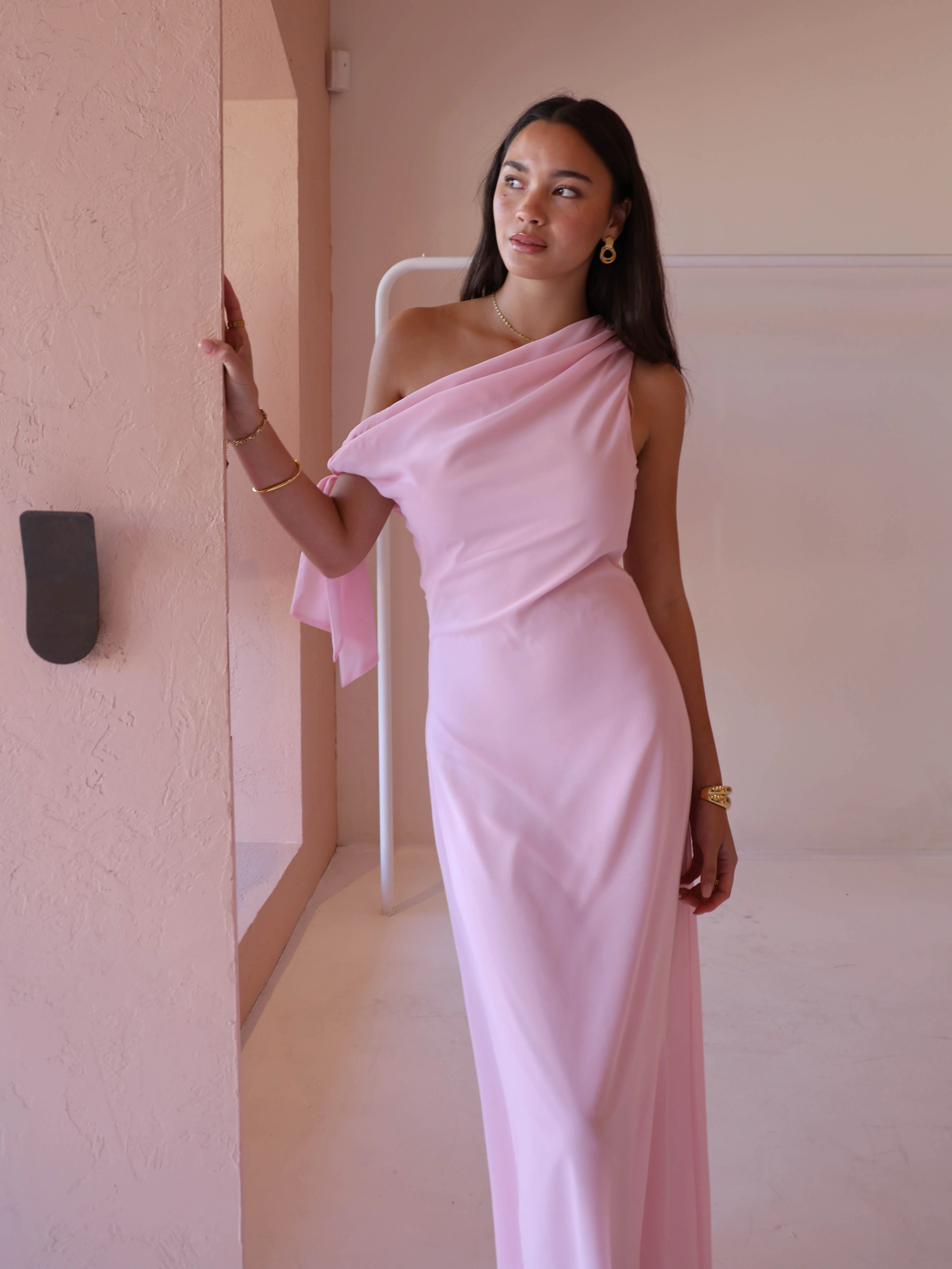 By Nicola Hayley Tie Dress in Powder Pink - Image 6