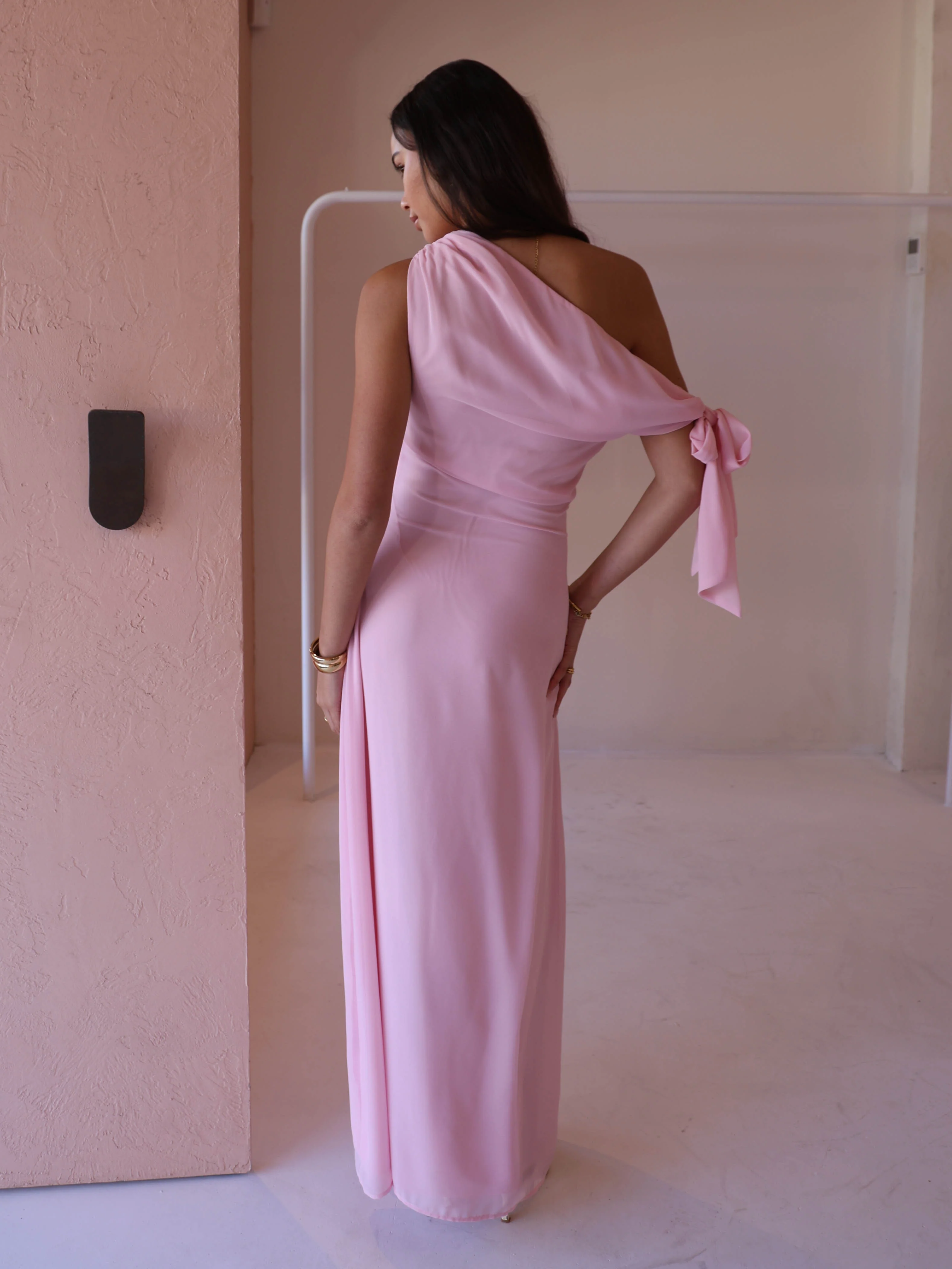 By Nicola Hayley Tie Dress in Powder Pink - Image 7