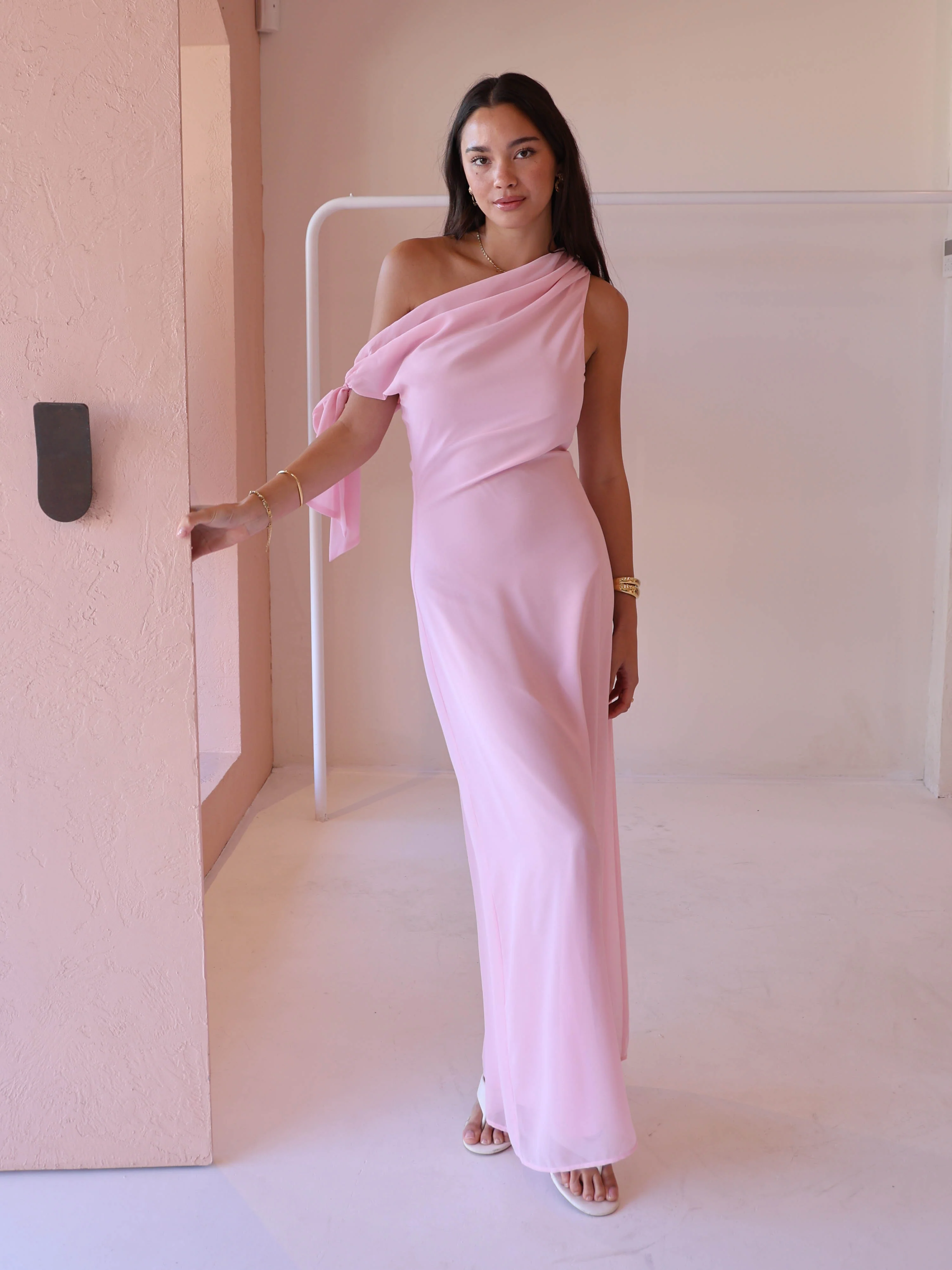 By Nicola Hayley Tie Dress in Powder Pink - Image 8