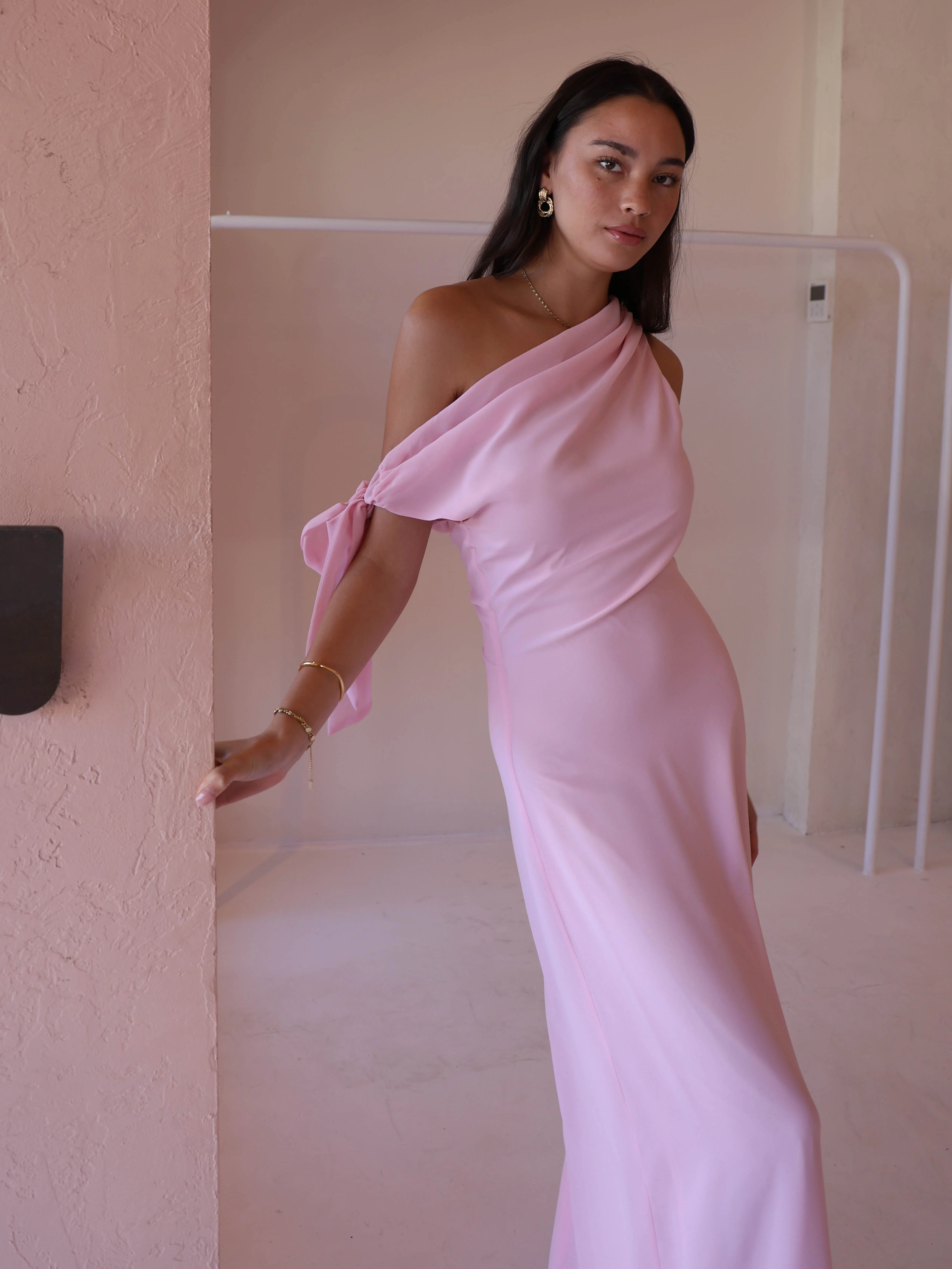 By Nicola Hayley Tie Dress in Powder Pink - Image 9