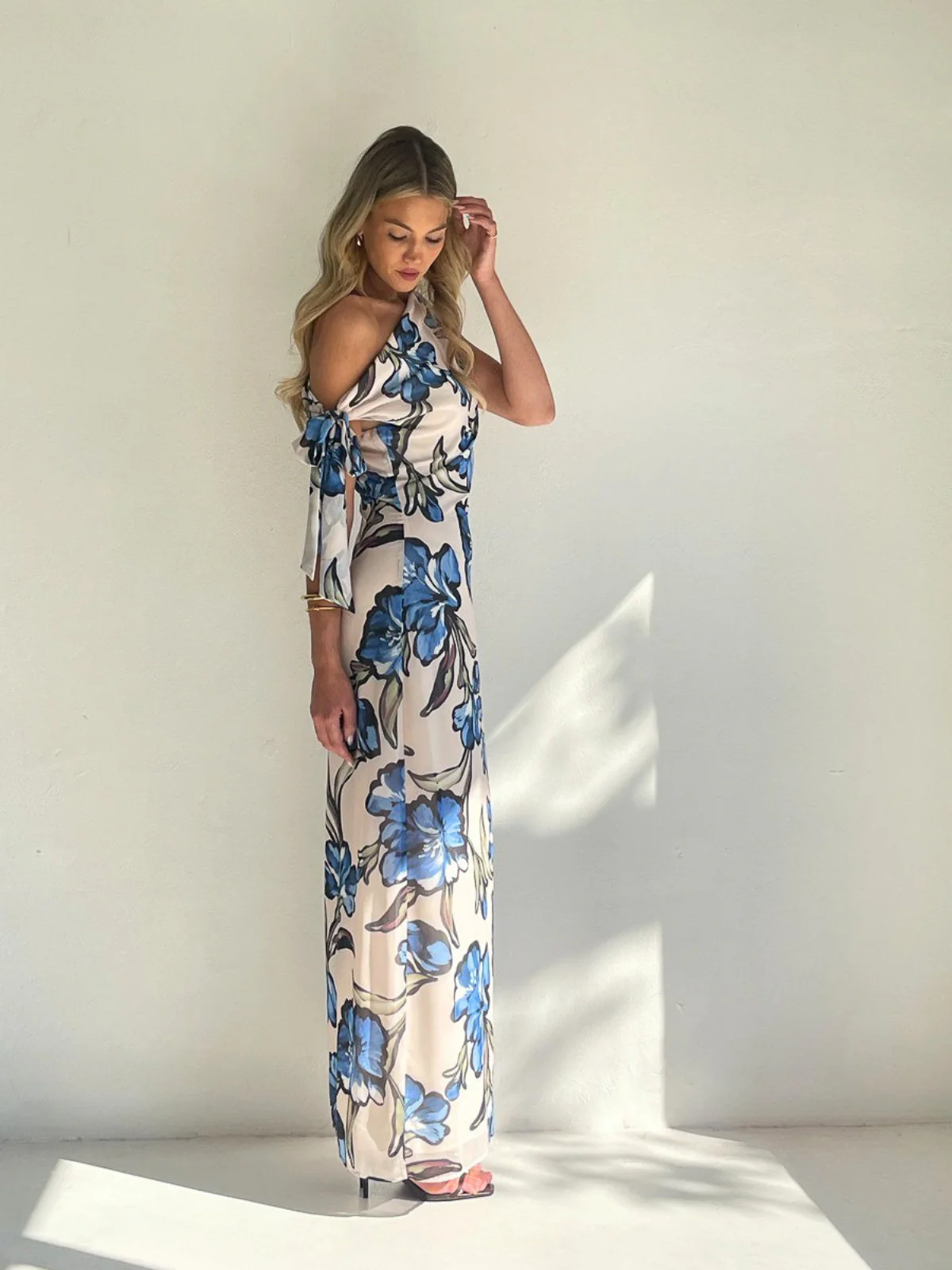 By Nicola Hayley Tie Maxi Dress in Waikiki Floral - Image 6
