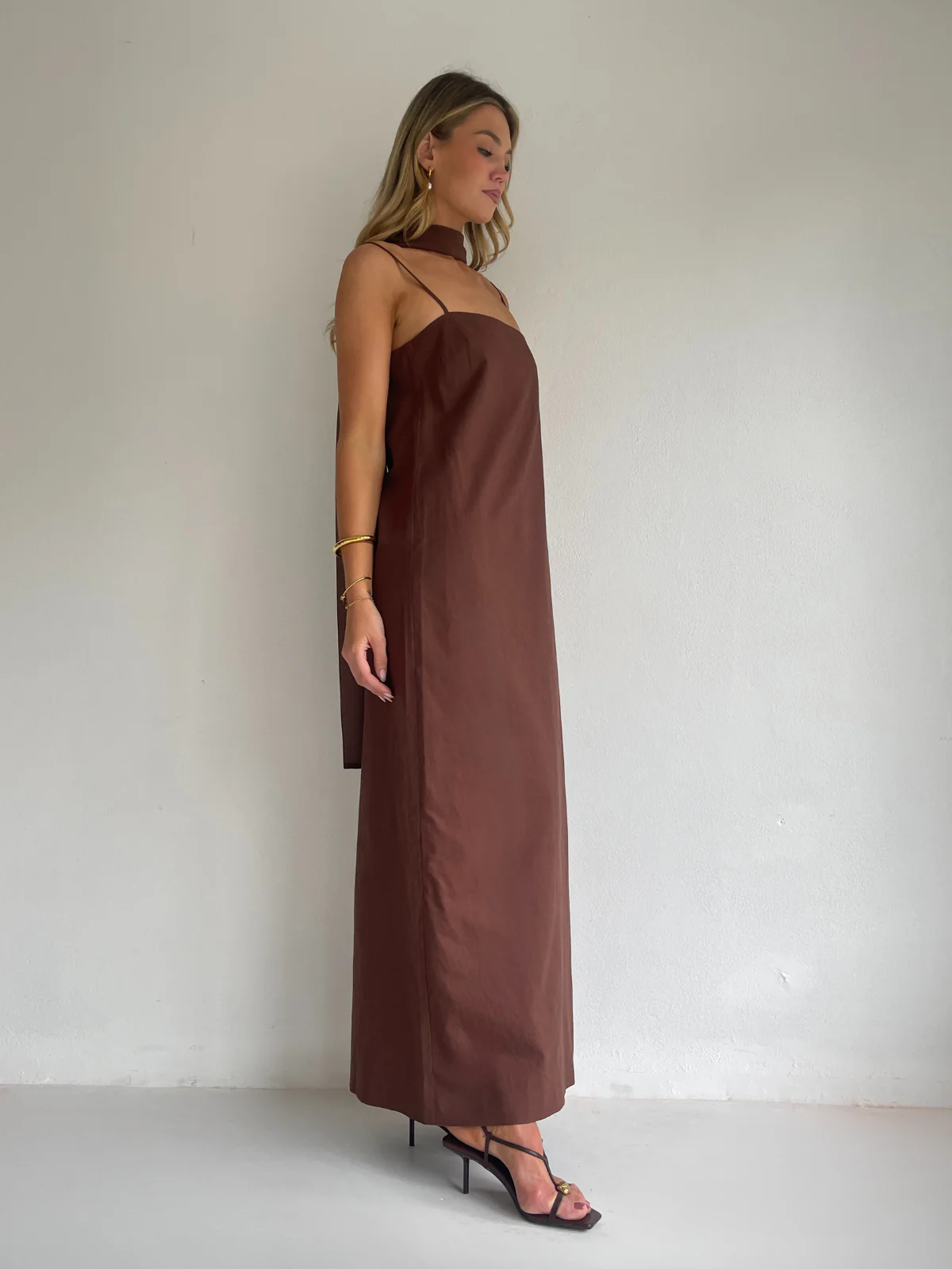 By Nicola Ivy Maxi Dress in Chocolate - Image 3