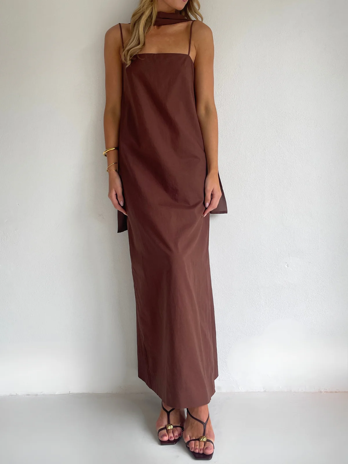 By Nicola Ivy Maxi Dress in Chocolate - Image 6