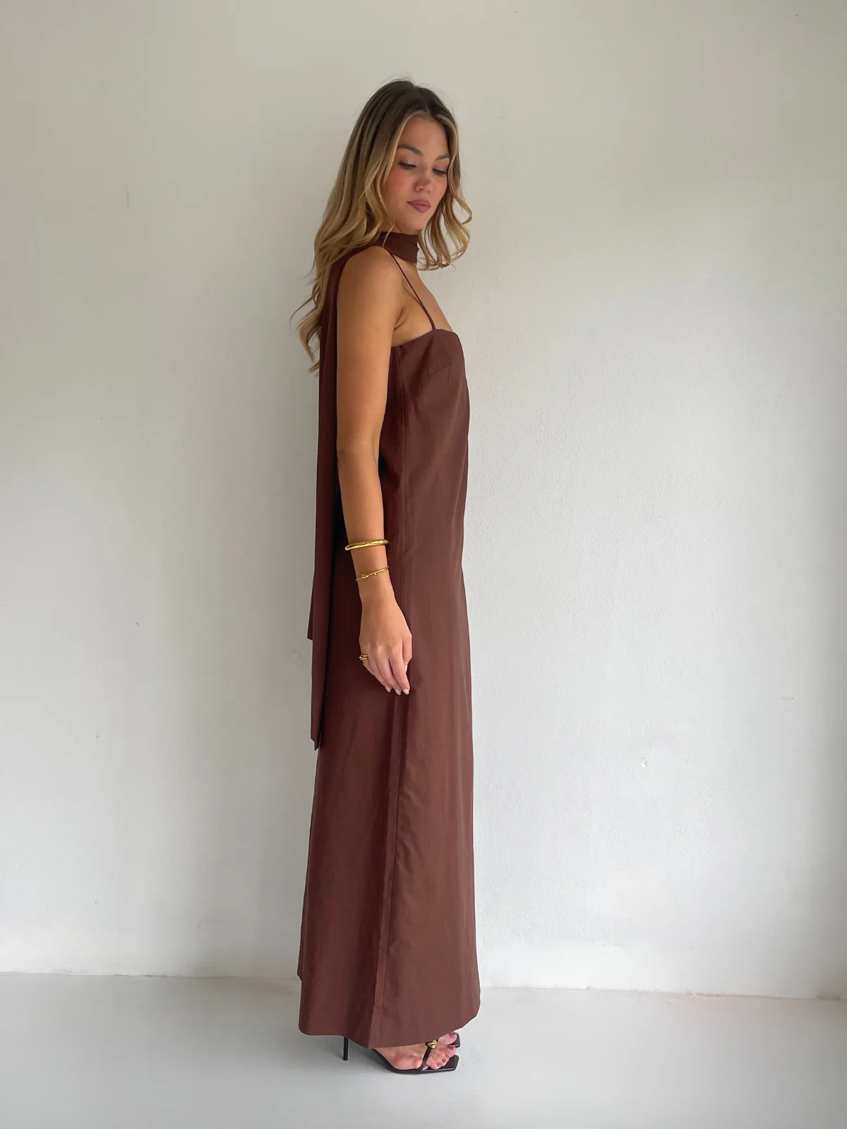By Nicola Ivy Maxi Dress in Chocolate - Image 8