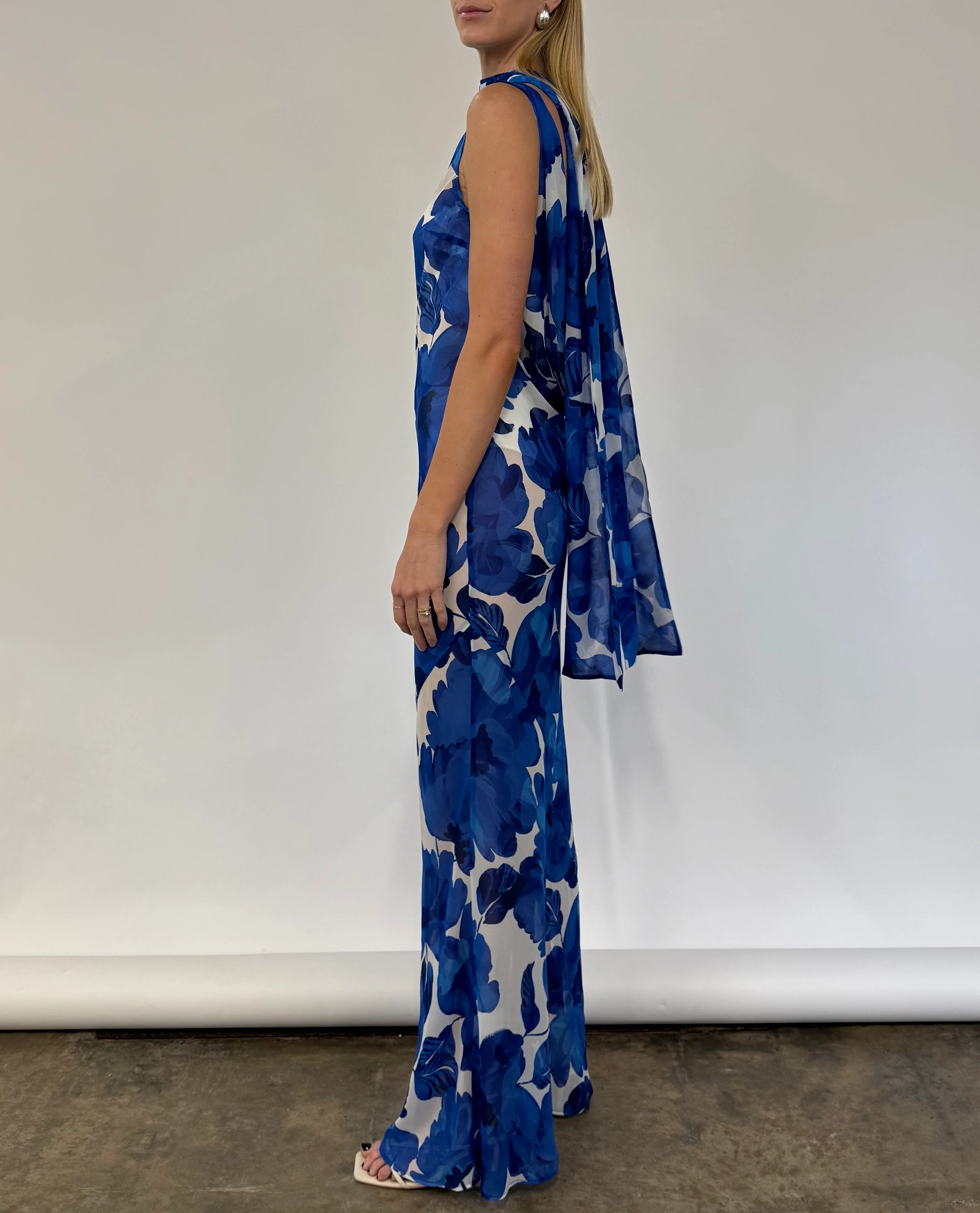By Nicola Juno Maxi Dress in Blue Petal - Image 4