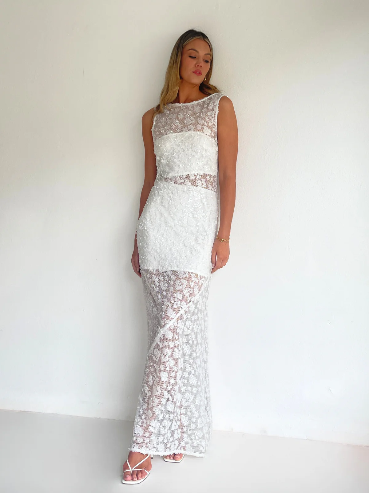 By Nicola Juno Maxi Dress in Ivory - Image 10